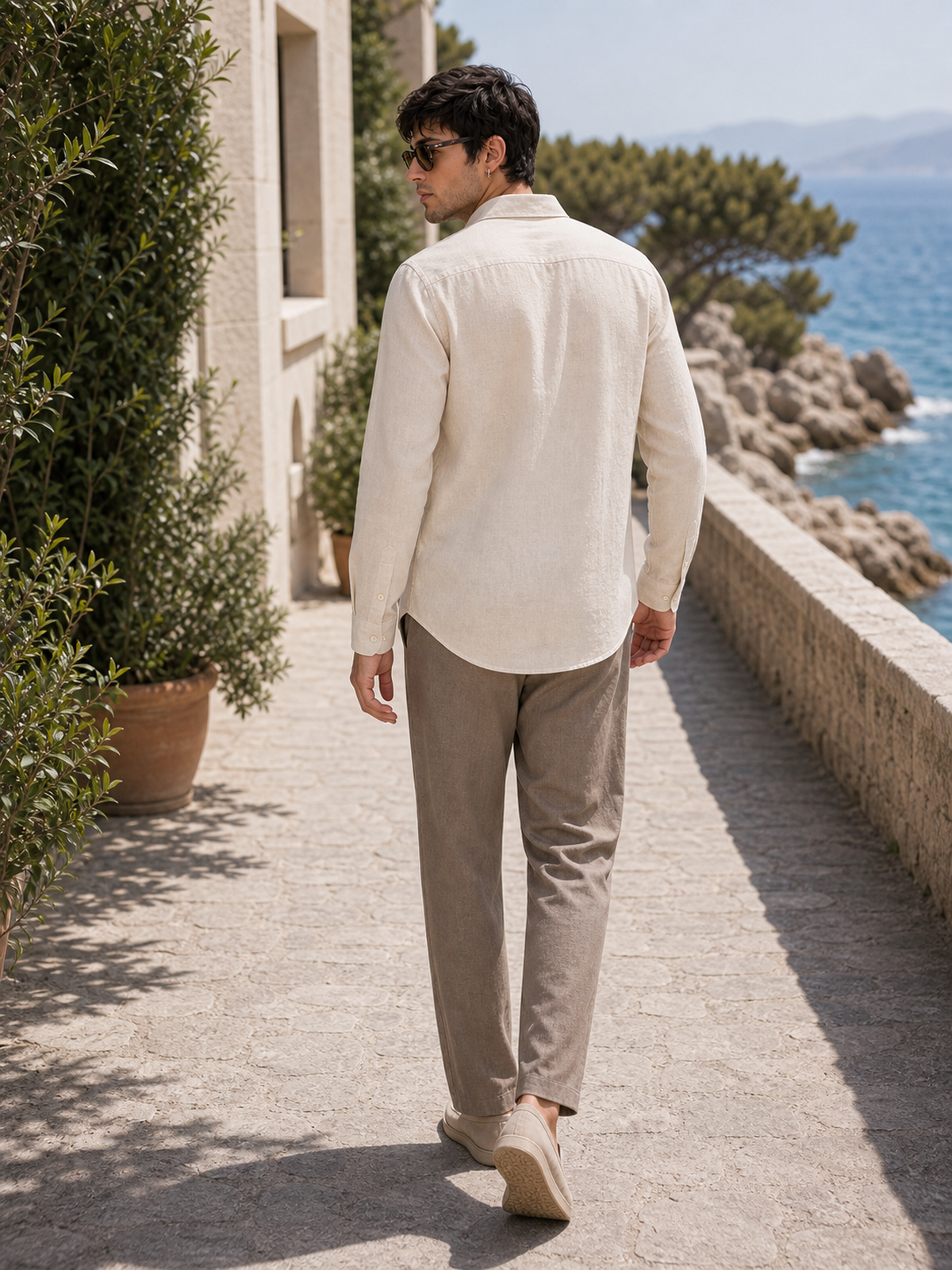 Ivory White LYOLEN™ Linen Shirt | Unisex Premium Linen-Lyocell Blend | Classy Vouge