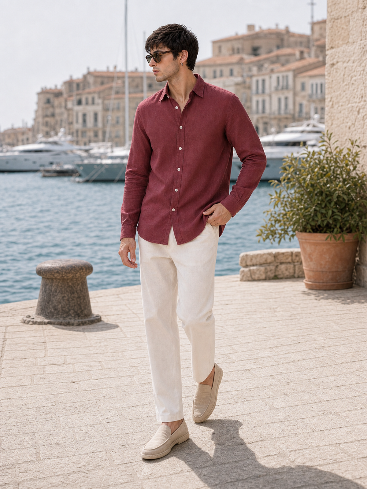 Wine Maroon LYOLEN™ Linen Shirt