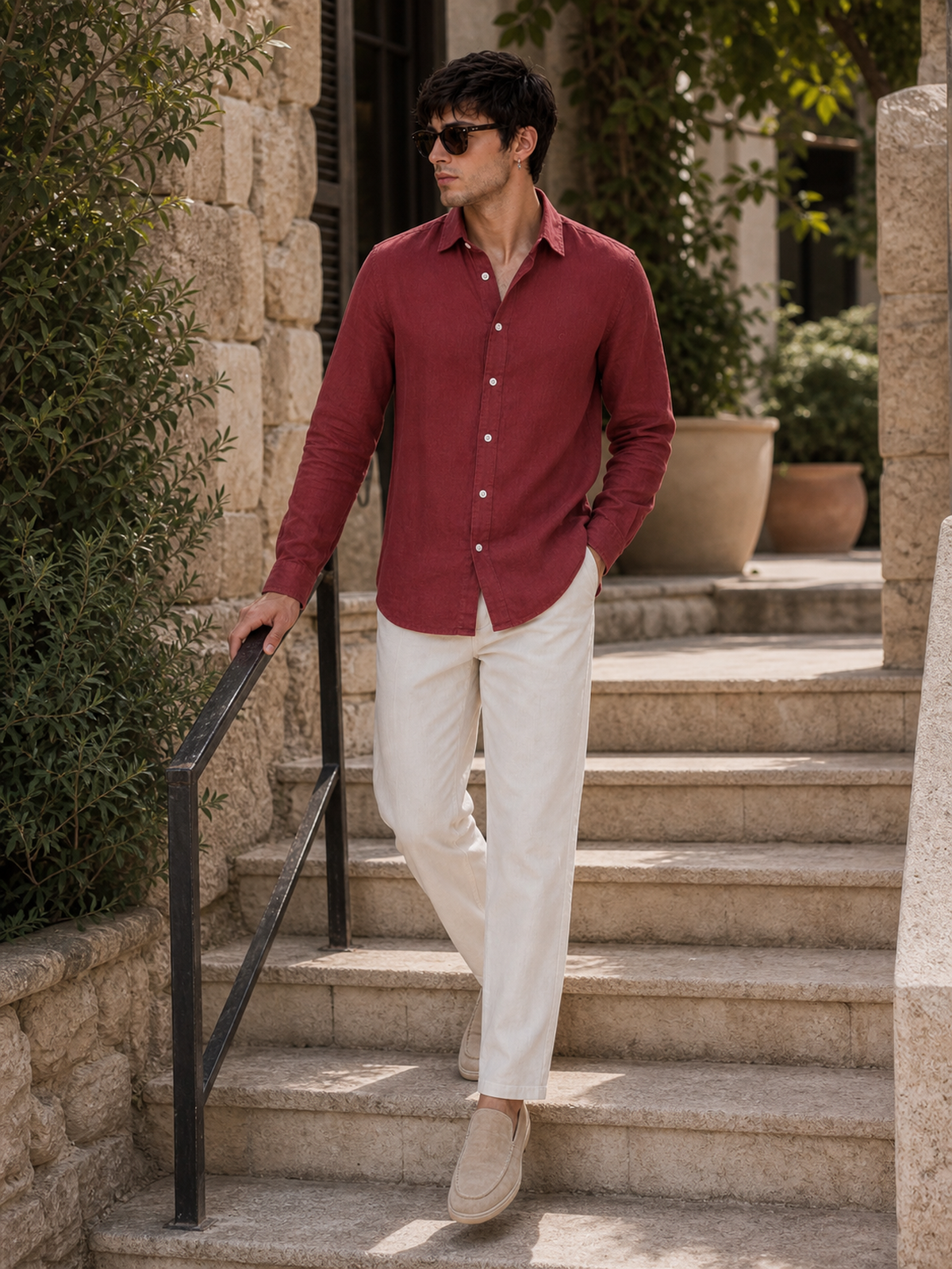 Wine Maroon LYOLEN™ Linen Shirt