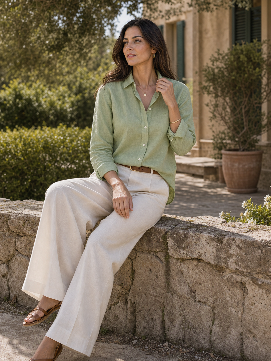 Women's Mint Green LYOLEN™ Linen Shirt