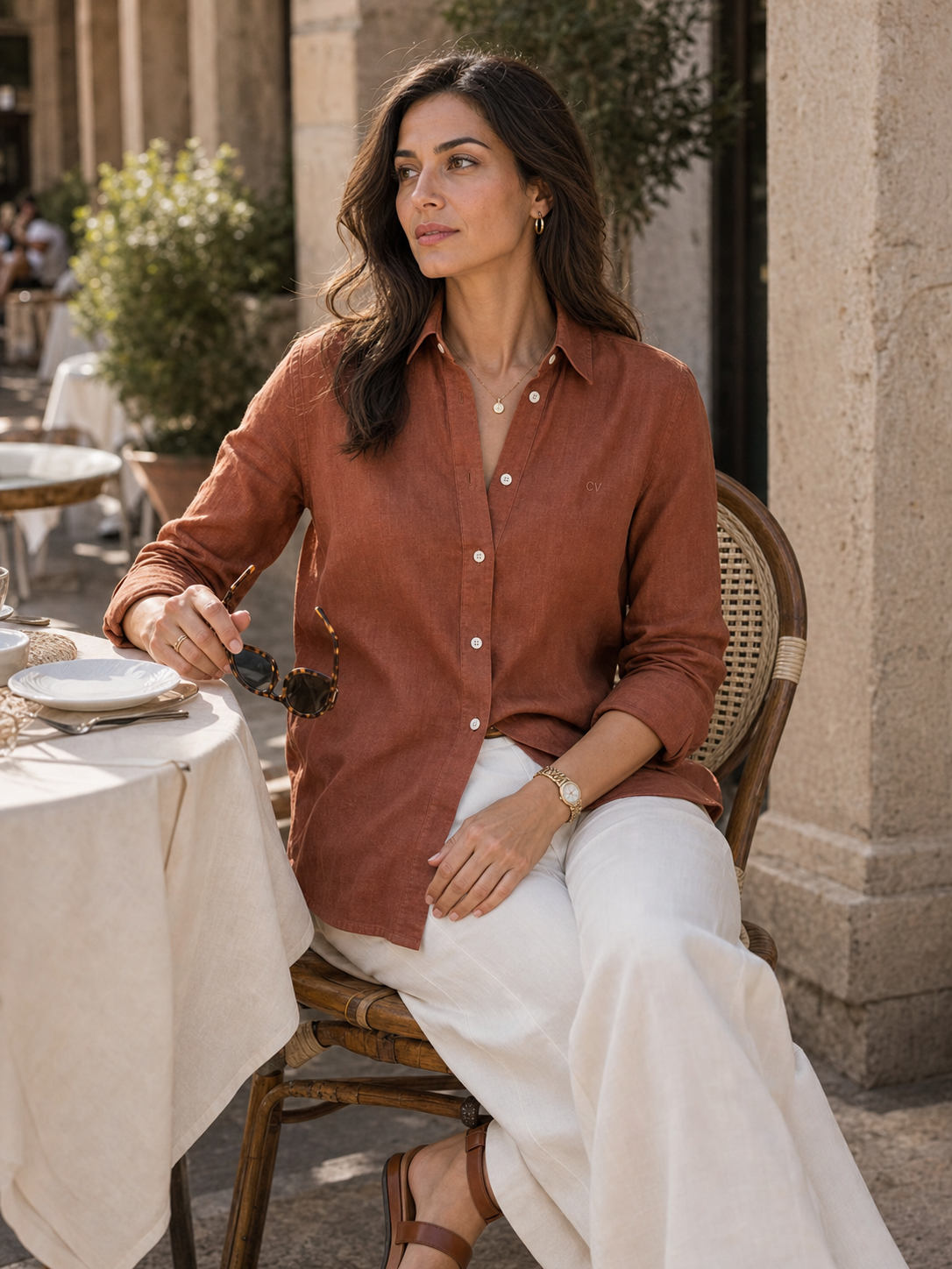 Women's Coffee Brown LYOLEN™ Linen Shirt