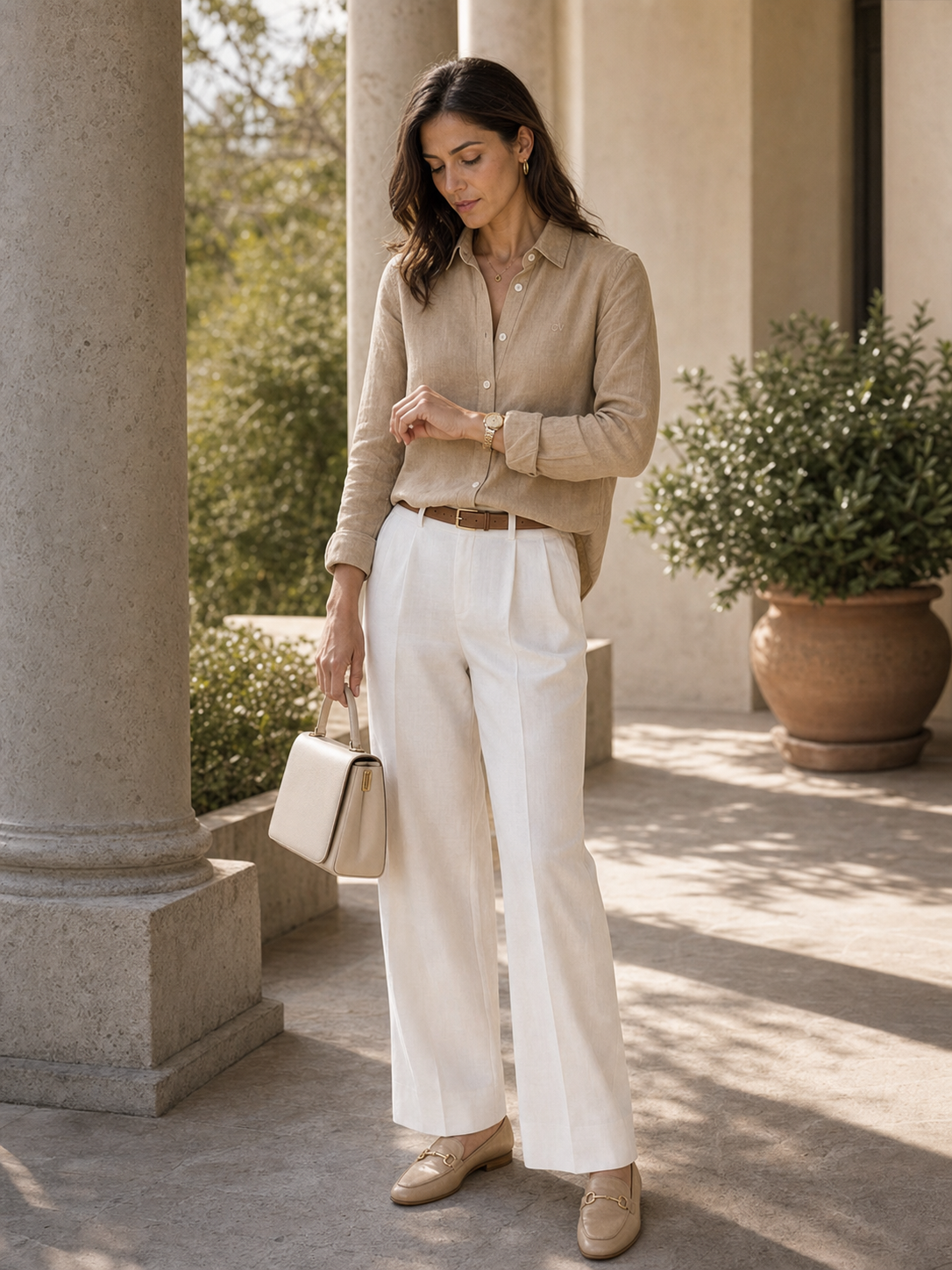 Beige Sand LYOLEN™ Linen Shirt | Unisex Premium Linen-Lyocell Blend | Classy Vouge