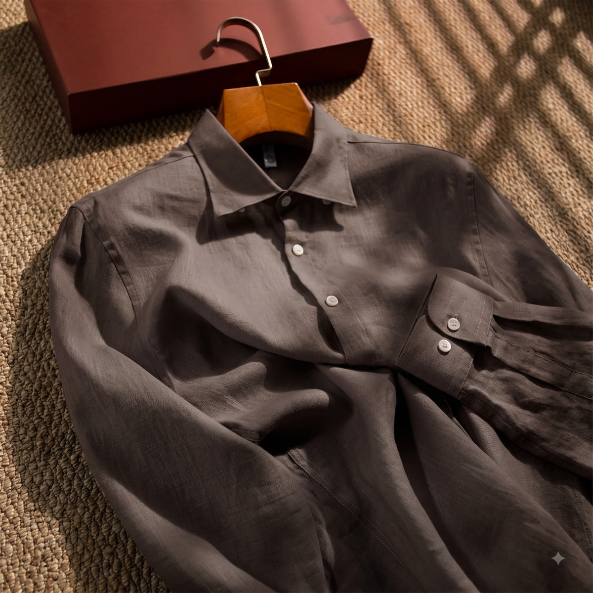 Men's Charcoal Brown LYOLEN™ Linen Shirt