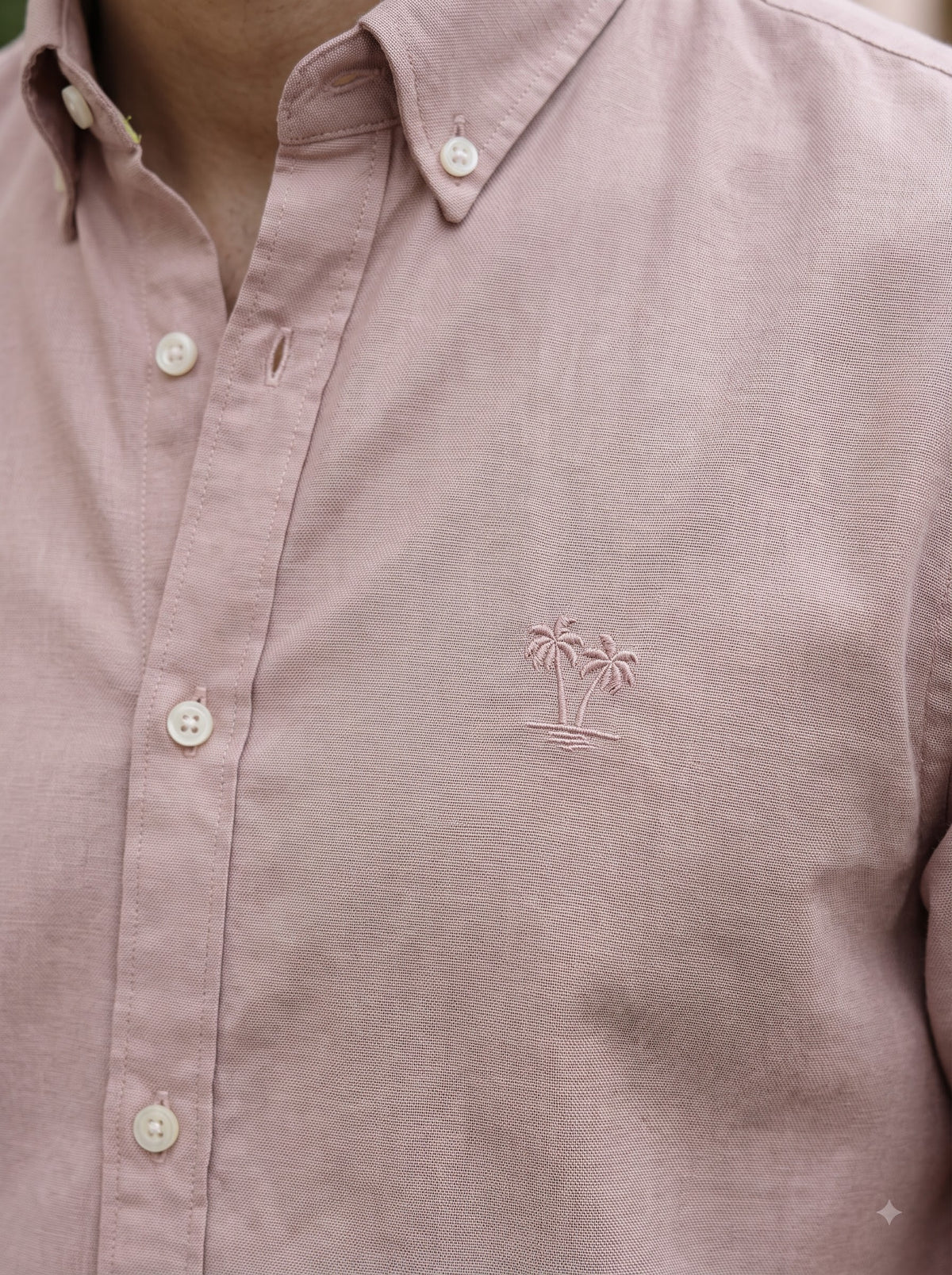 Men's Blush Rose Linen Button-Down Shirt | Breathable Casual Shirt