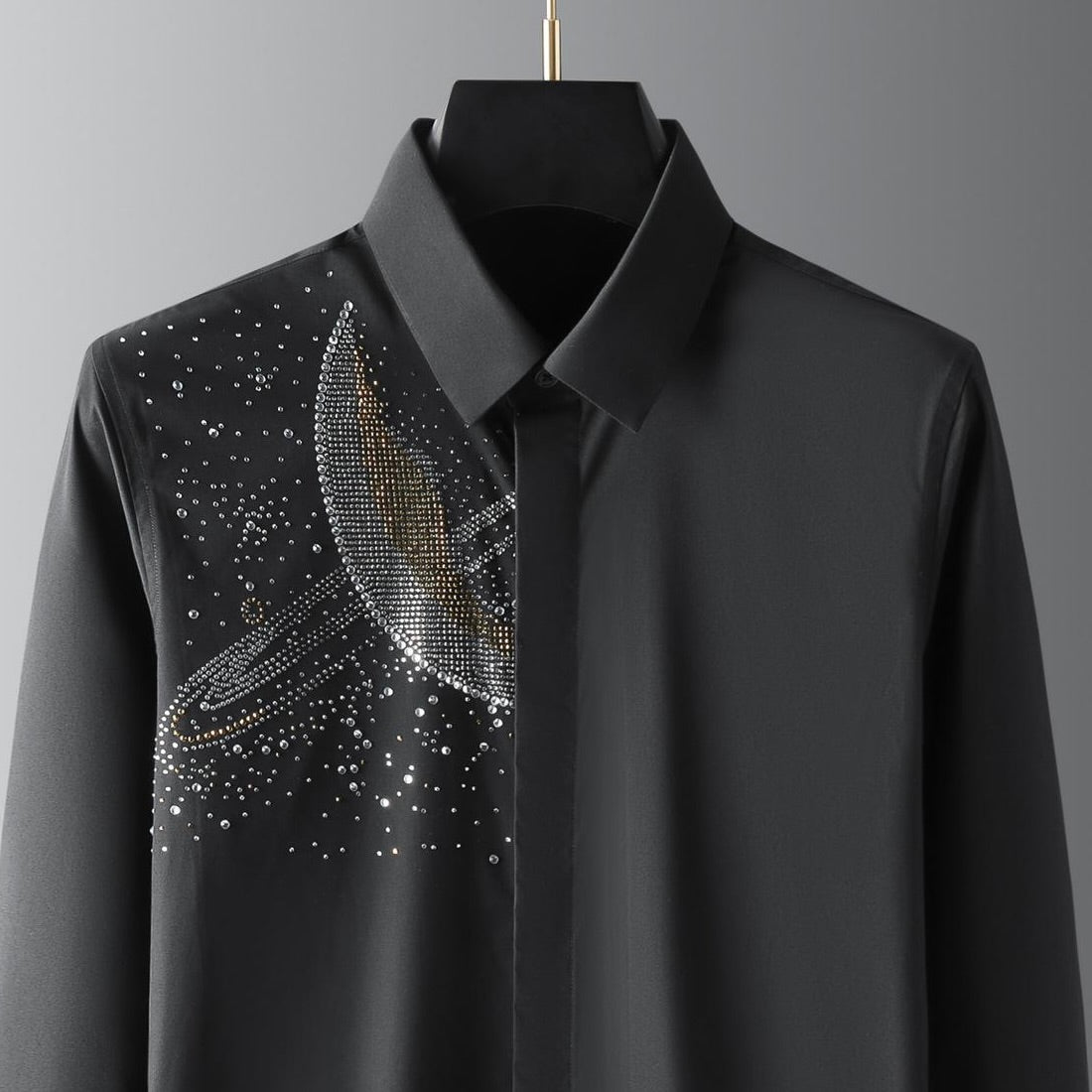 Midnight Saturn Crystal Embellished Shirt