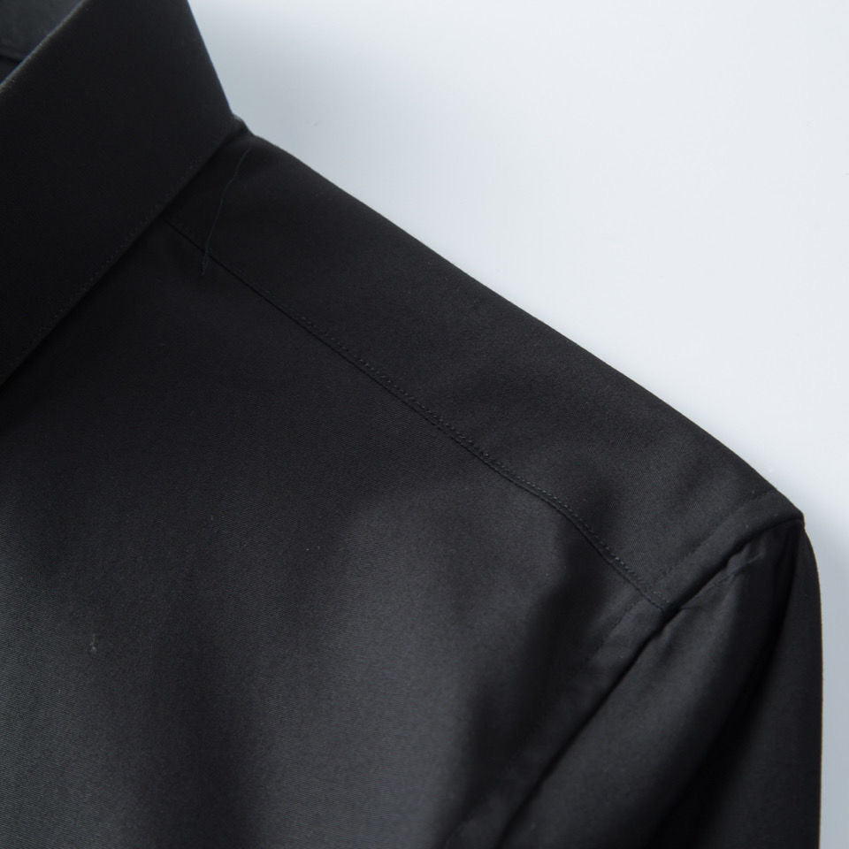 Noir Bloom Crystal Embroidered Shirt