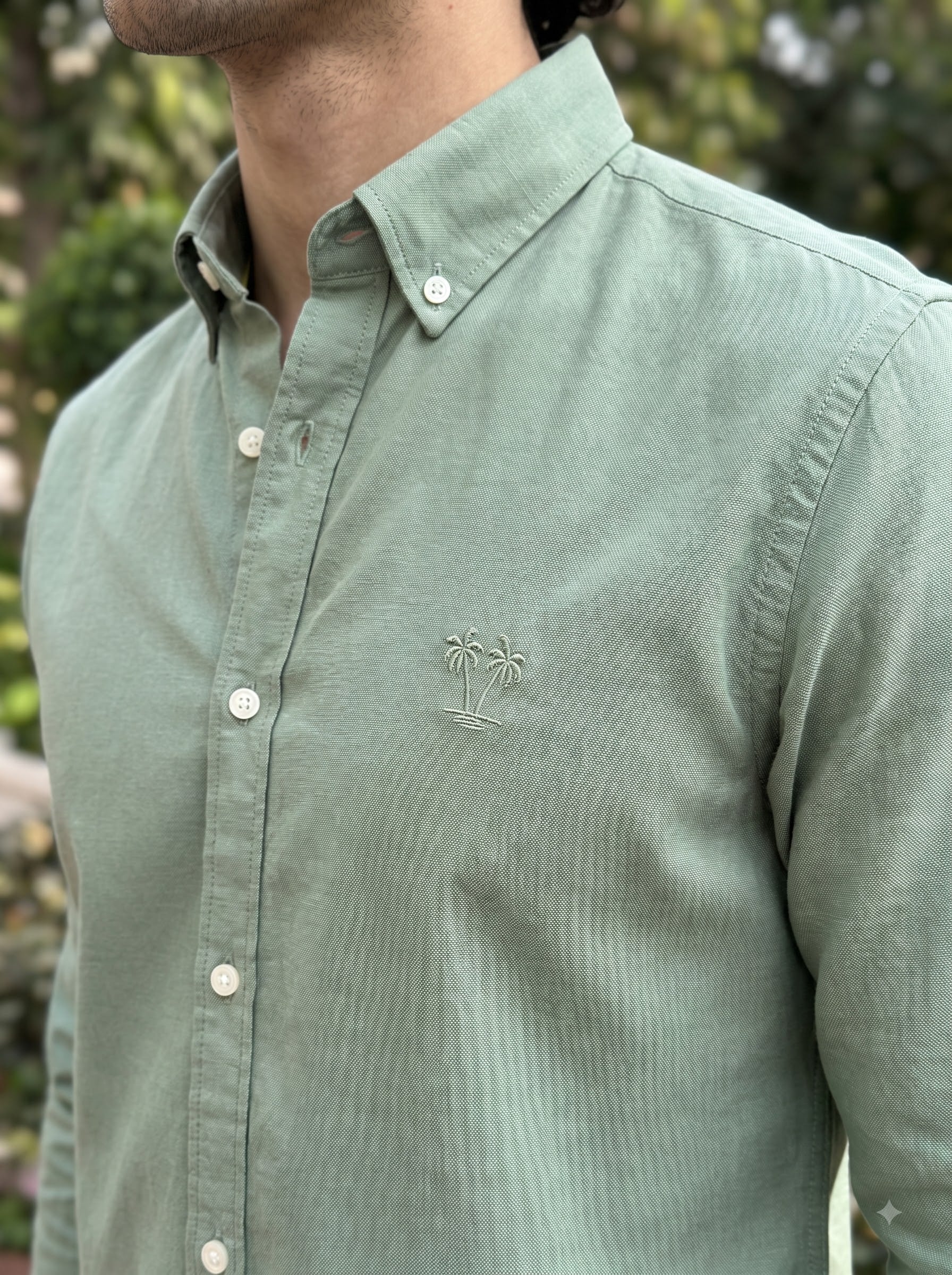Men's Sage Mist Linen Button-Down Shirt | Breathable Casual Shirt