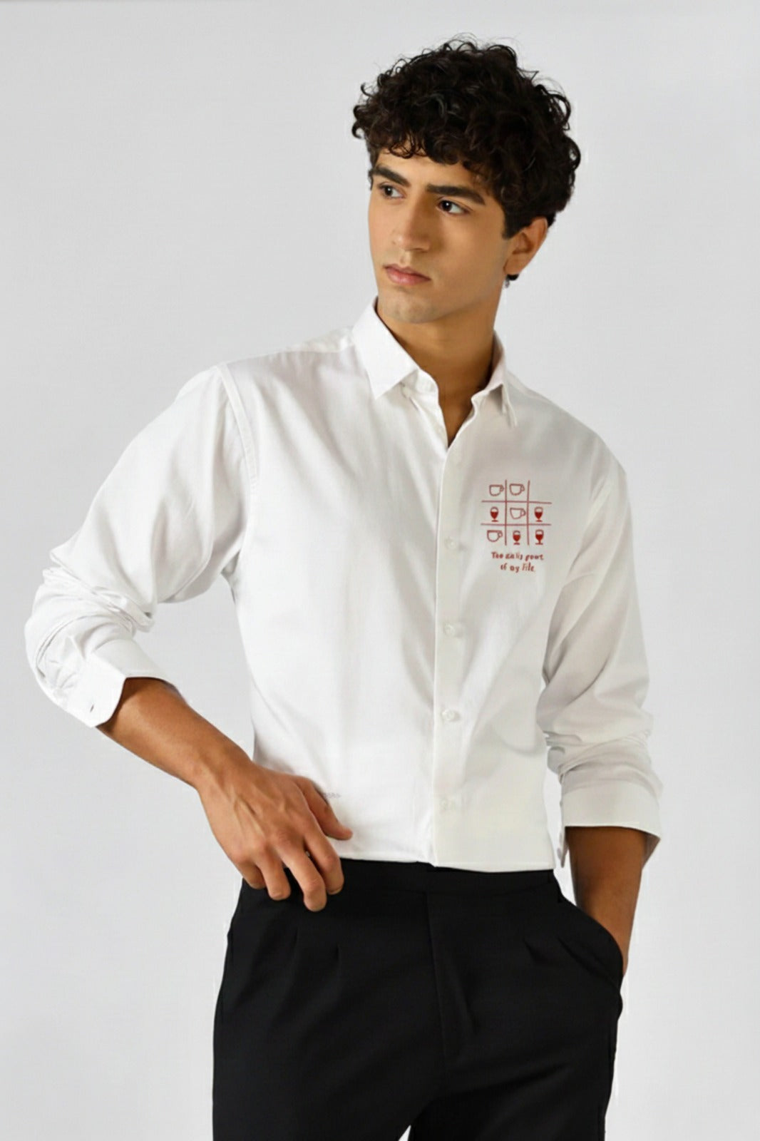 Men’s Casual Shirt with “Daily Game of My Life” Minimal Print