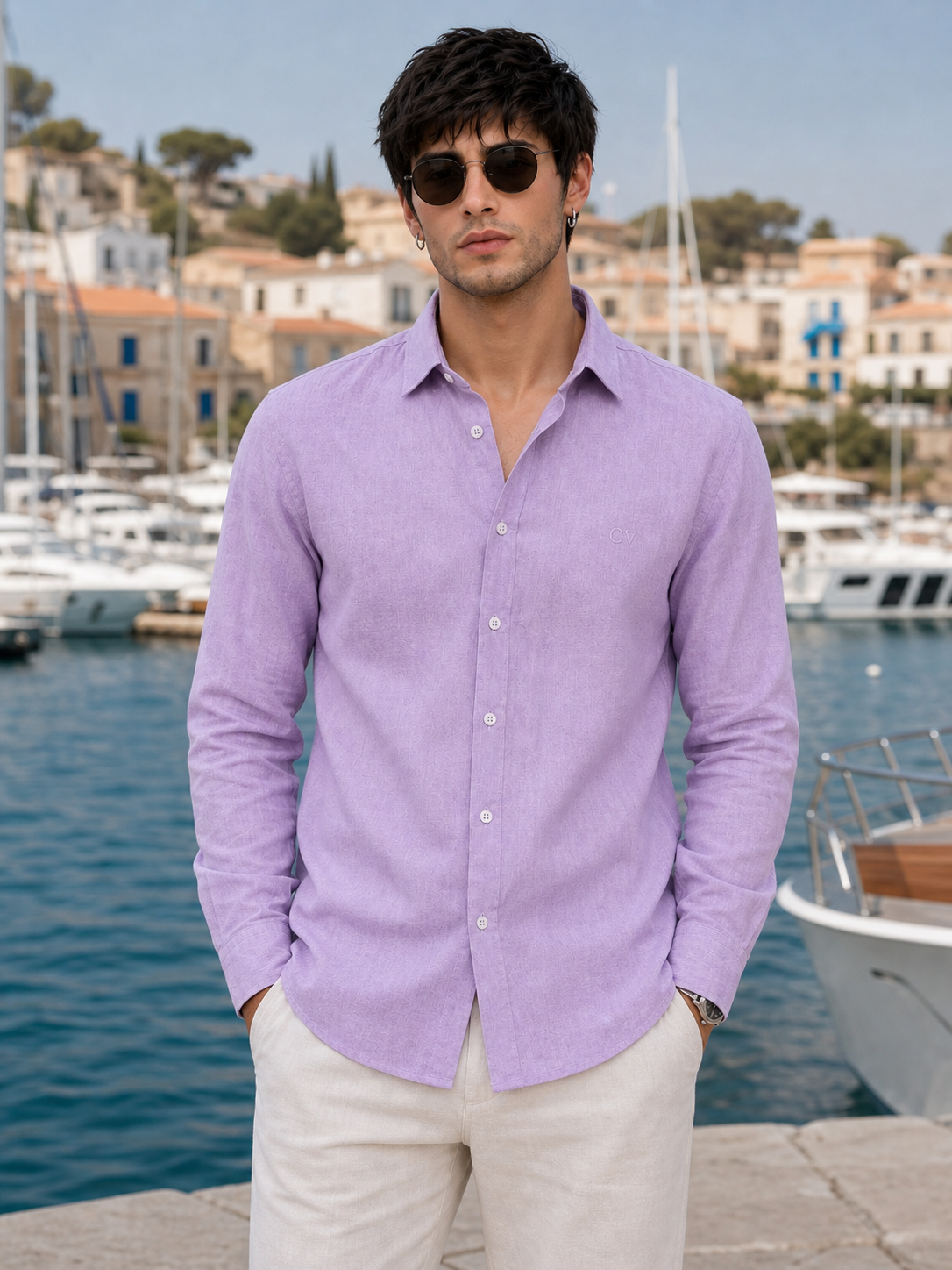 Lavender LYOLEN™ Linen Shirt | Unisex Premium Linen-Lyocell Blend | Classy Vouge