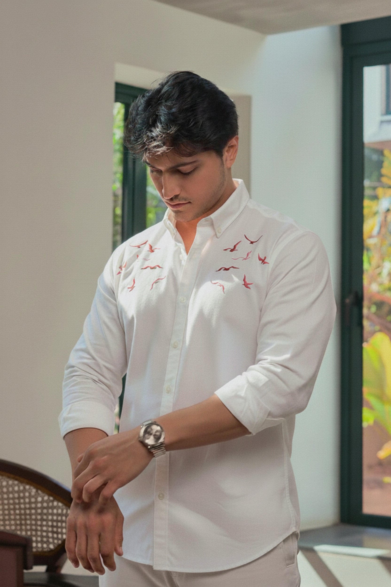 Men's Embroidered Seagull Shirt