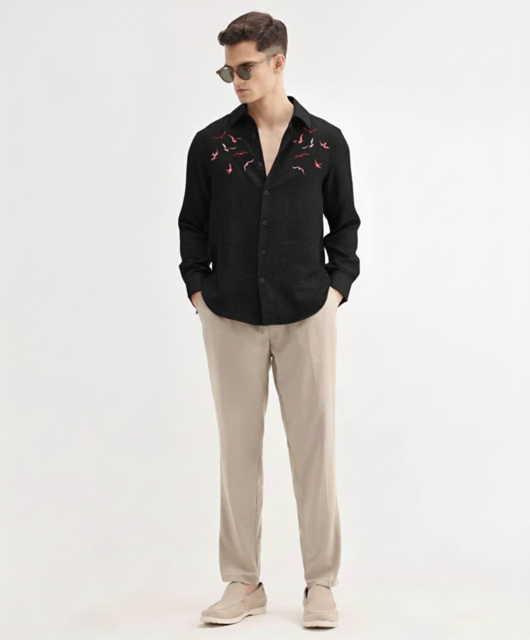 Men's Embroidered Seagull Shirt
