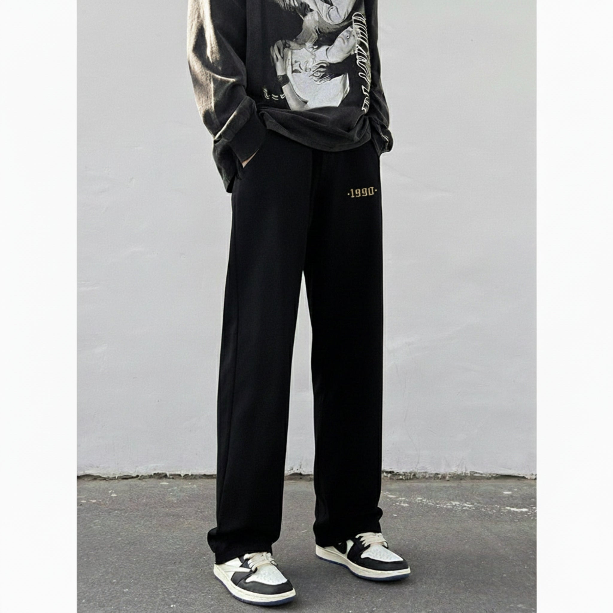 1990 Embroidered Relaxed-Fit Trousers