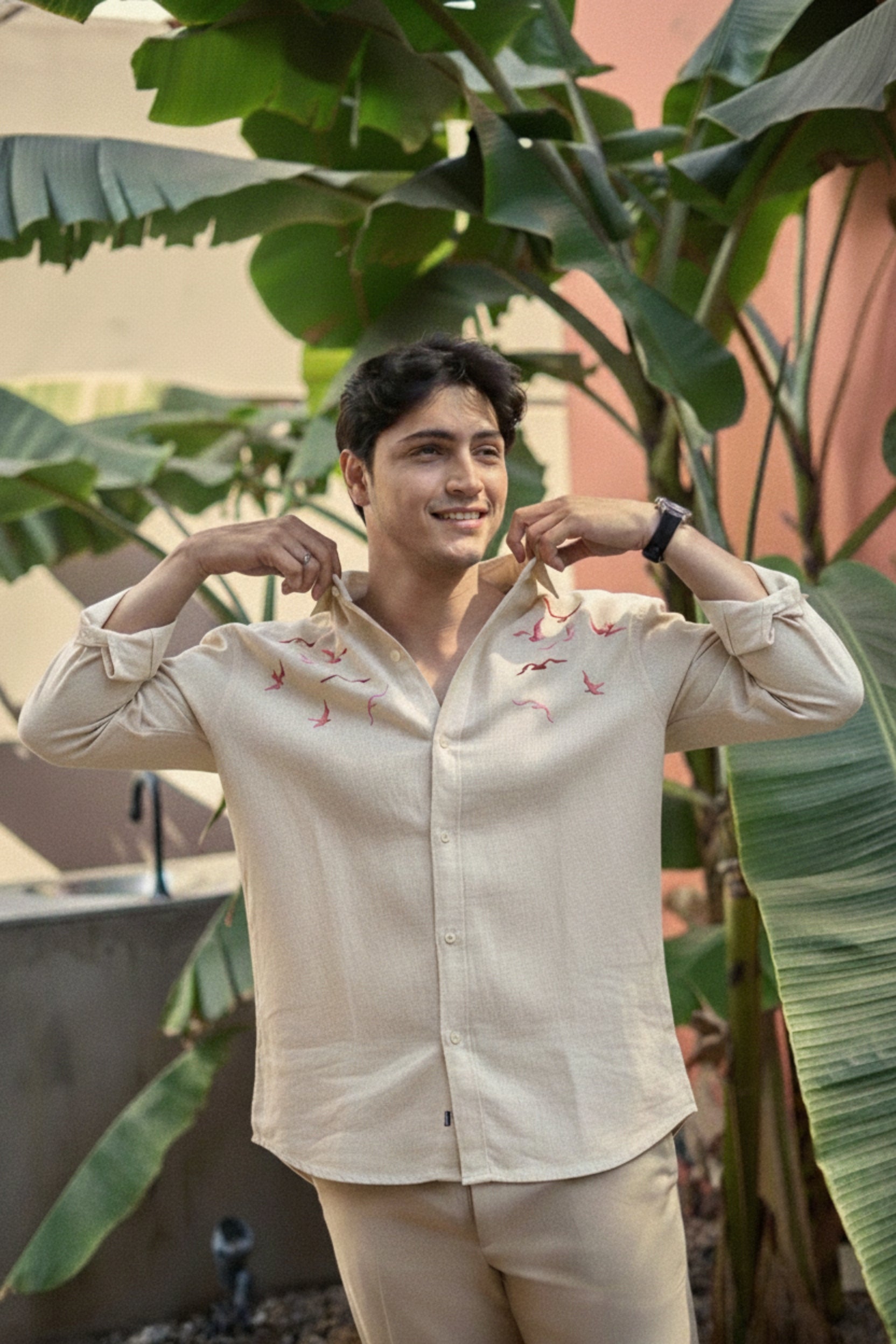 Men's Embroidered Seagull Shirt