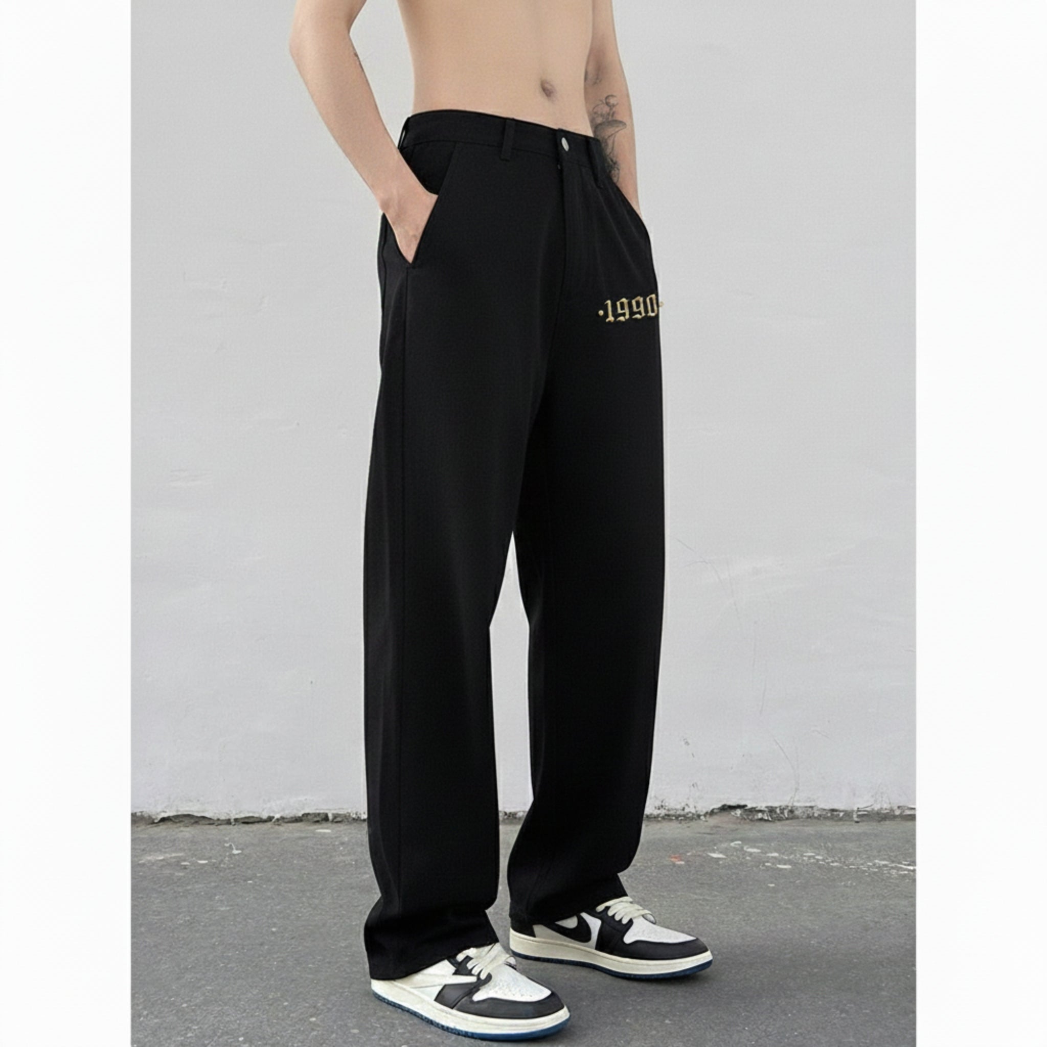 1990 Embroidered Relaxed-Fit Trousers
