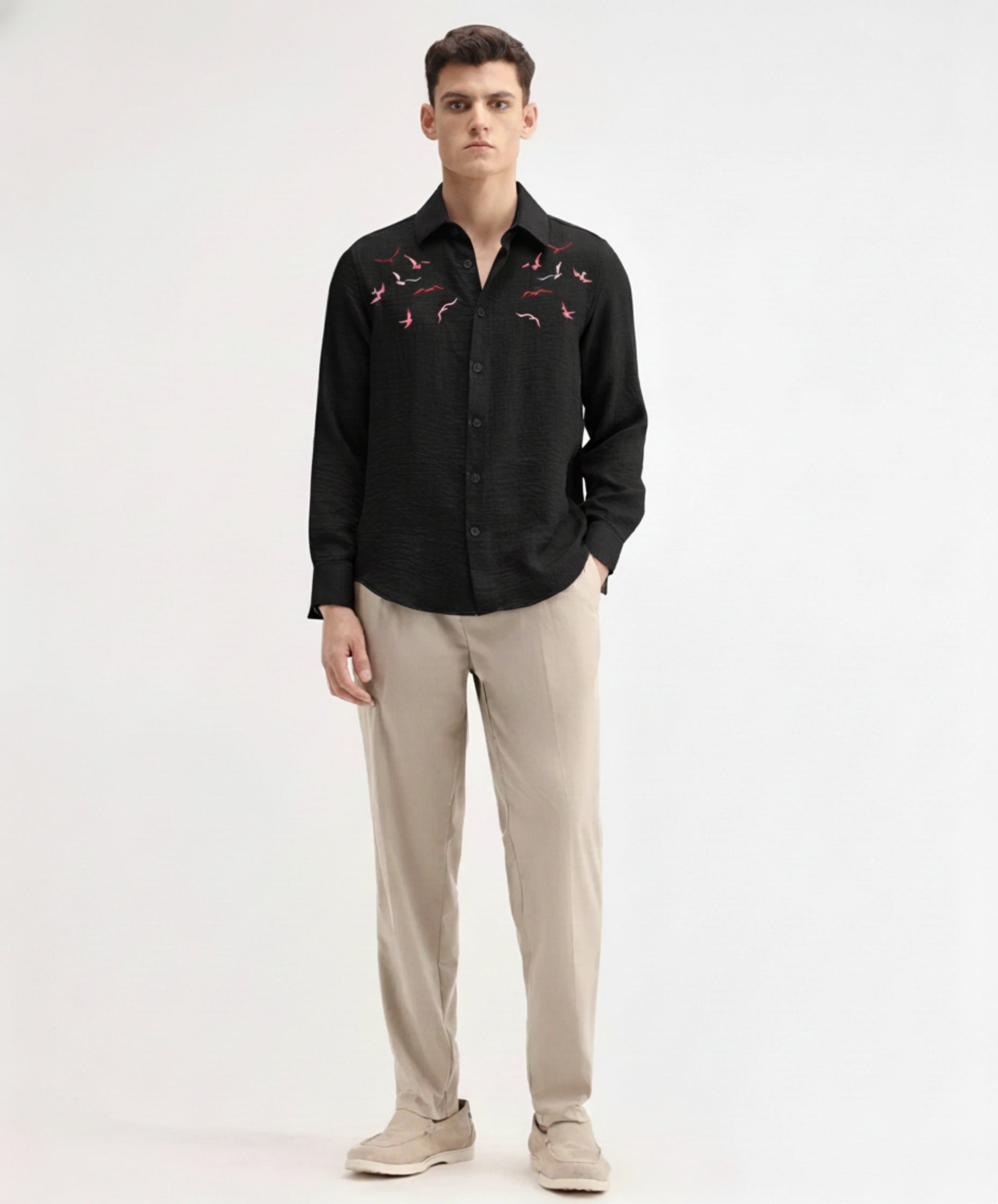 Men's Embroidered Seagull Shirt