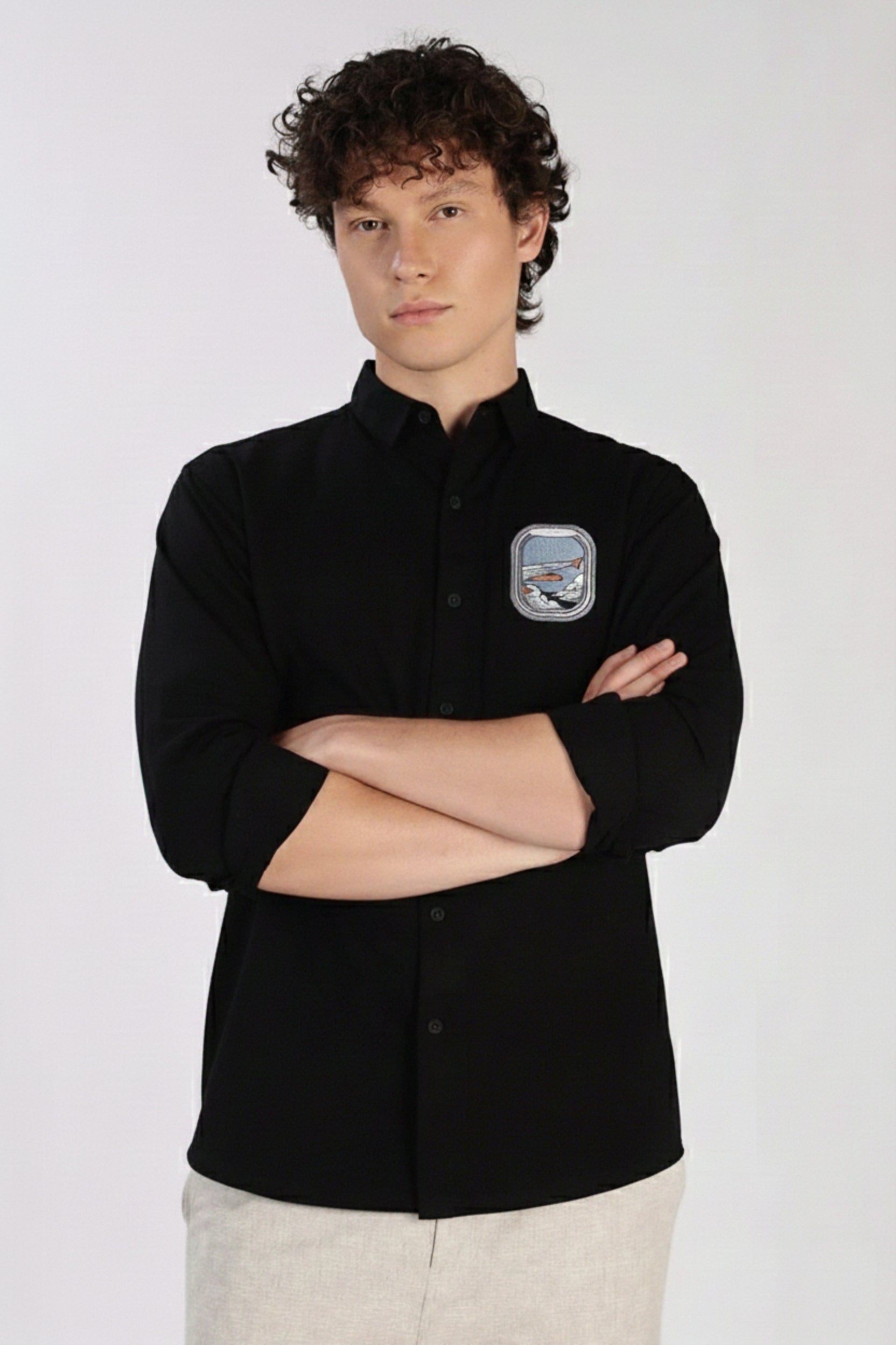 Men's 'Window View' Patch Shirt