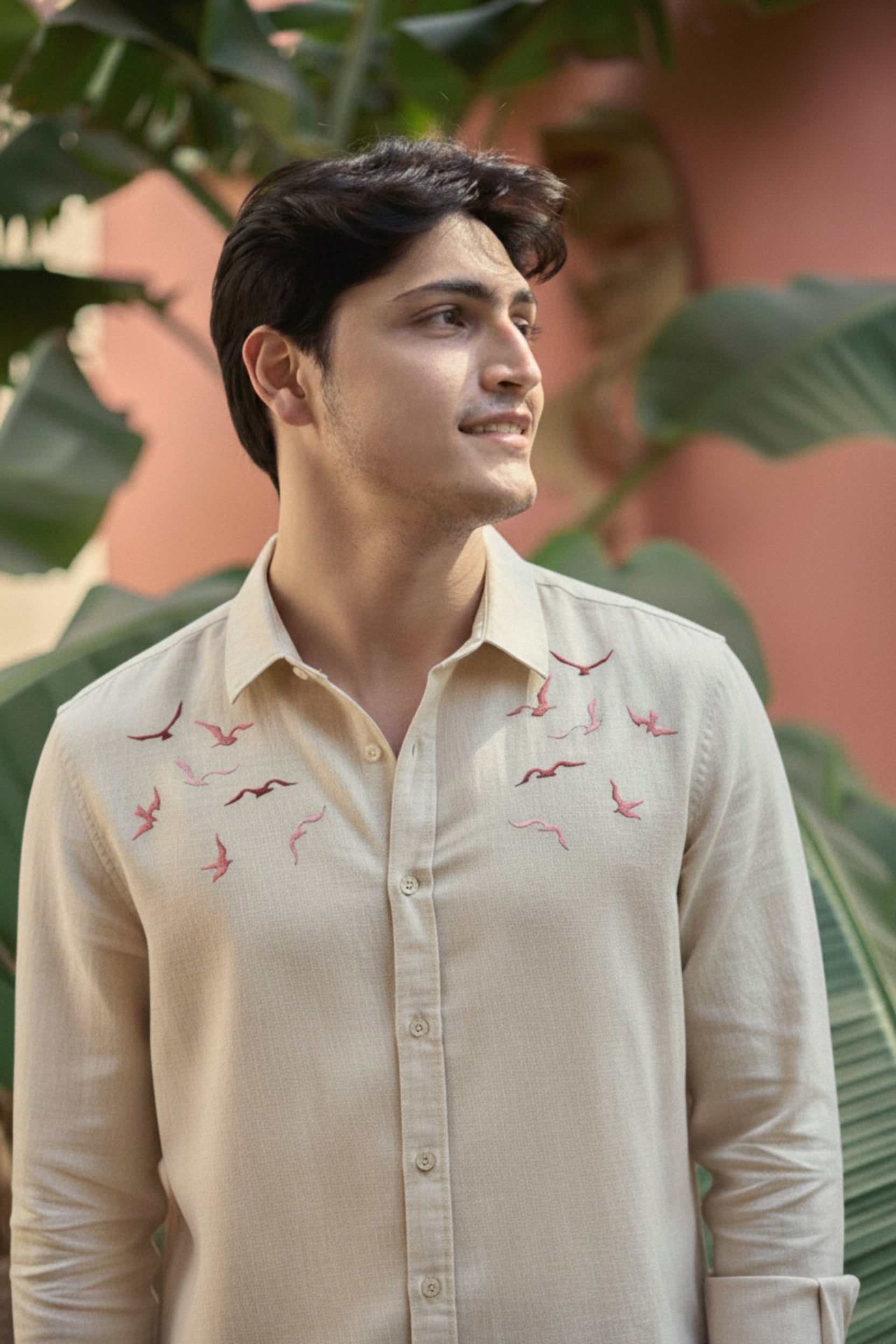 Men's Embroidered Seagull Shirt