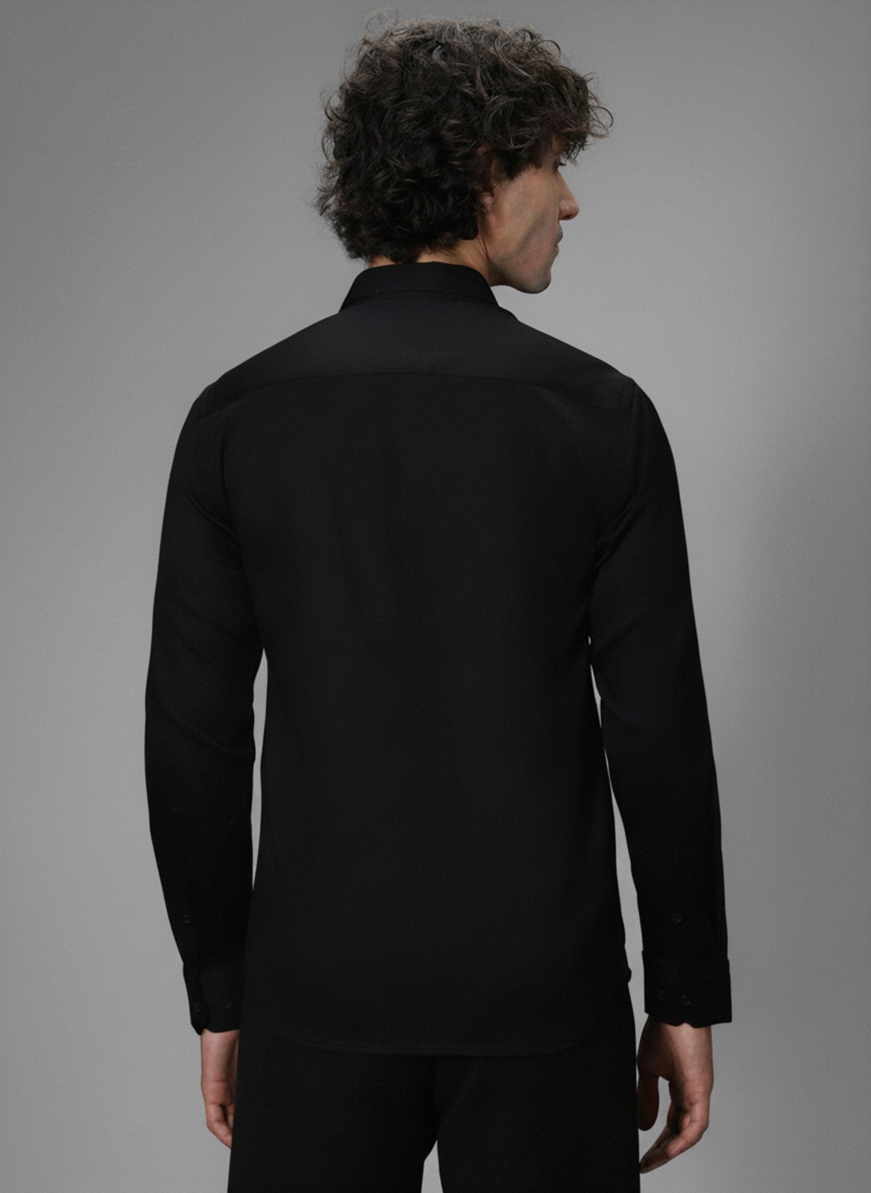 Men's Slim-Fit Shirt with Embroidered Leopard & Palm Leaf