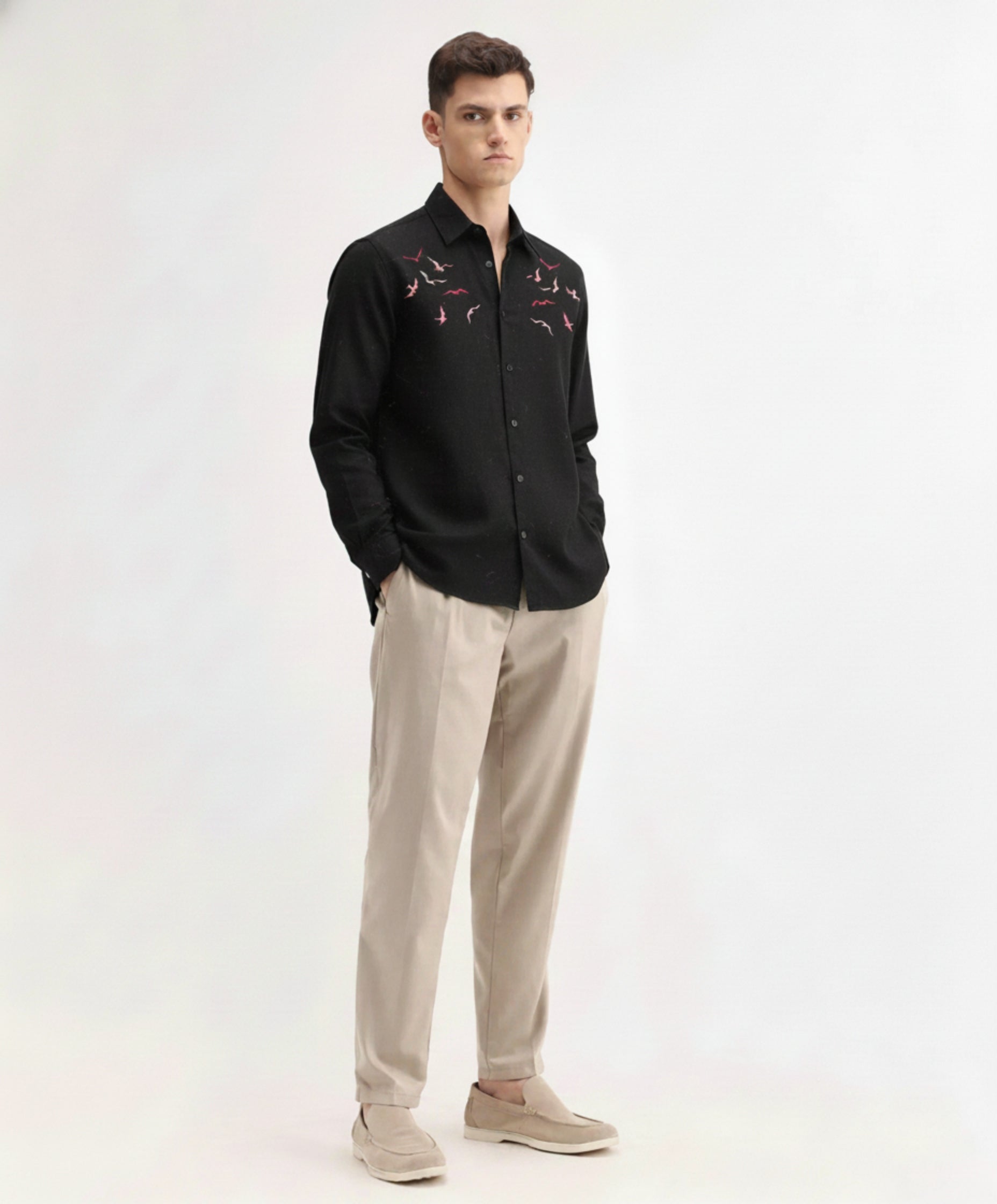 Men's Embroidered Seagull Shirt