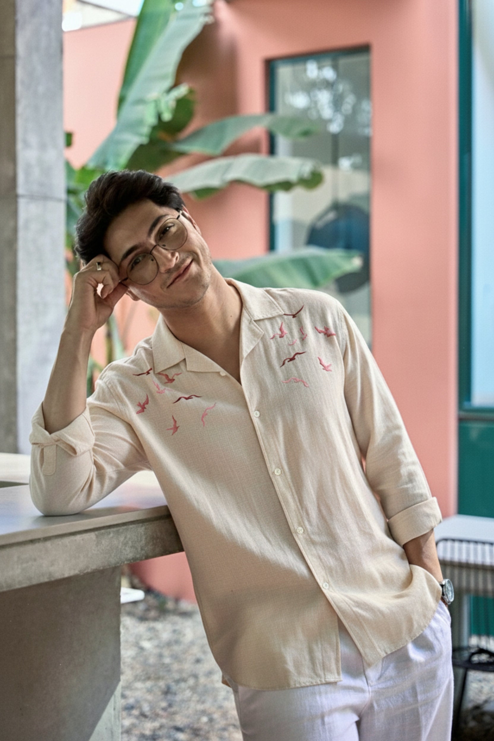 Men's Embroidered Seagull Shirt