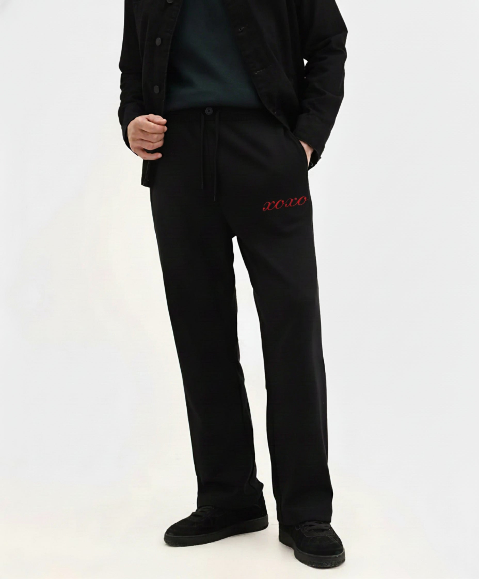 XOXO Embroidered Relaxed-Fit Streetwear Trouser