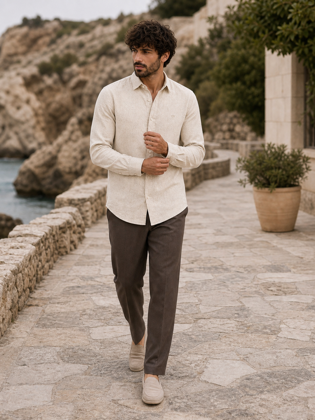 Beige Sand LYOLEN™ Linen Shirt | Unisex Premium Linen-Lyocell Blend | Classy Vouge