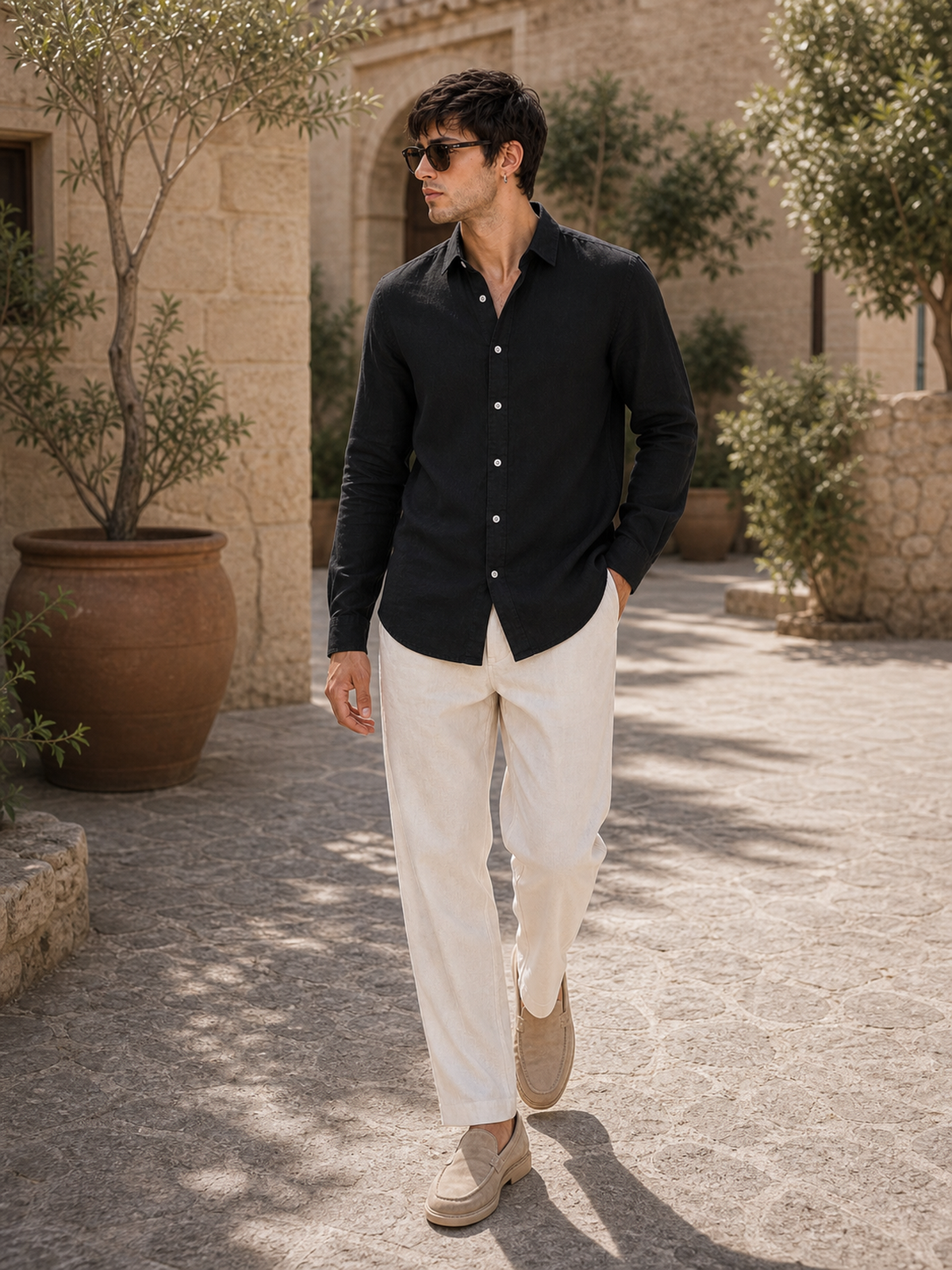 Classic Black LYOLEN™ Linen Shirt | Unisex Premium Linen-Lyocell Blend | Classy Vouge