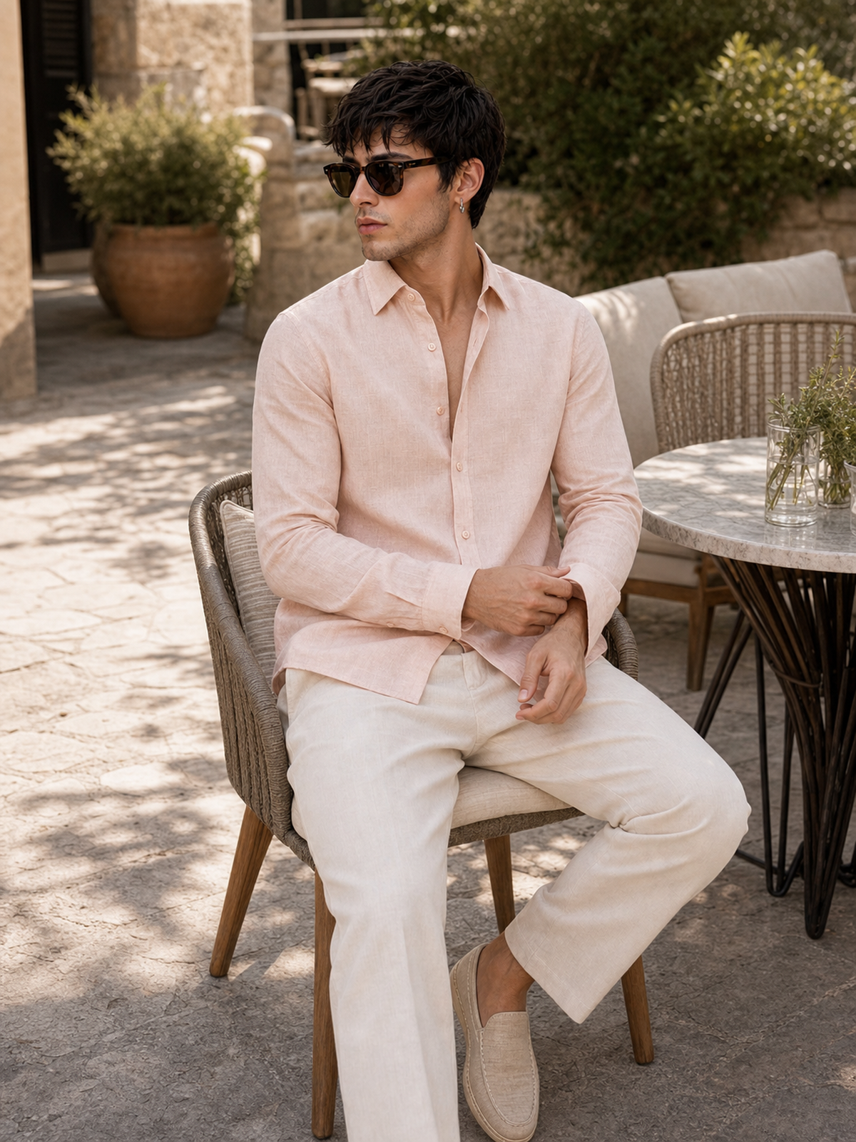 Blush Pink LYOLEN™ Linen Shirt | Unisex Premium Linen-Lyocell Blend | Classy Vouge