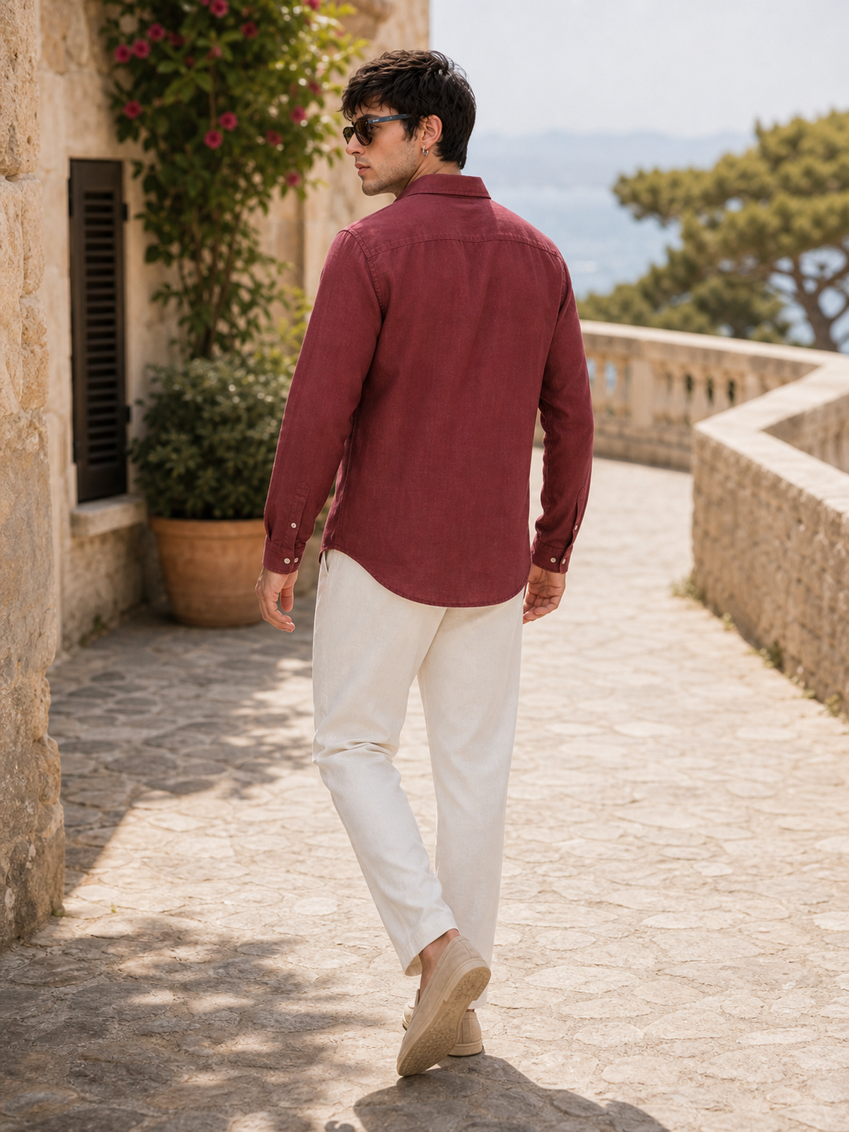 Wine Maroon LYOLEN™ Linen Shirt