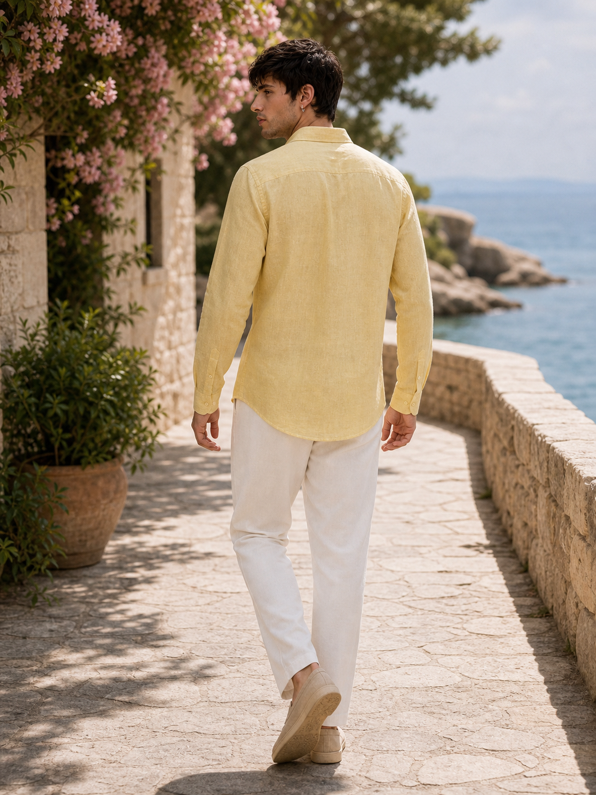 Pastel Yellow LYOLEN™ Linen Shirt | Unisex Premium Linen-Lyocell Blend | Classy Vouge