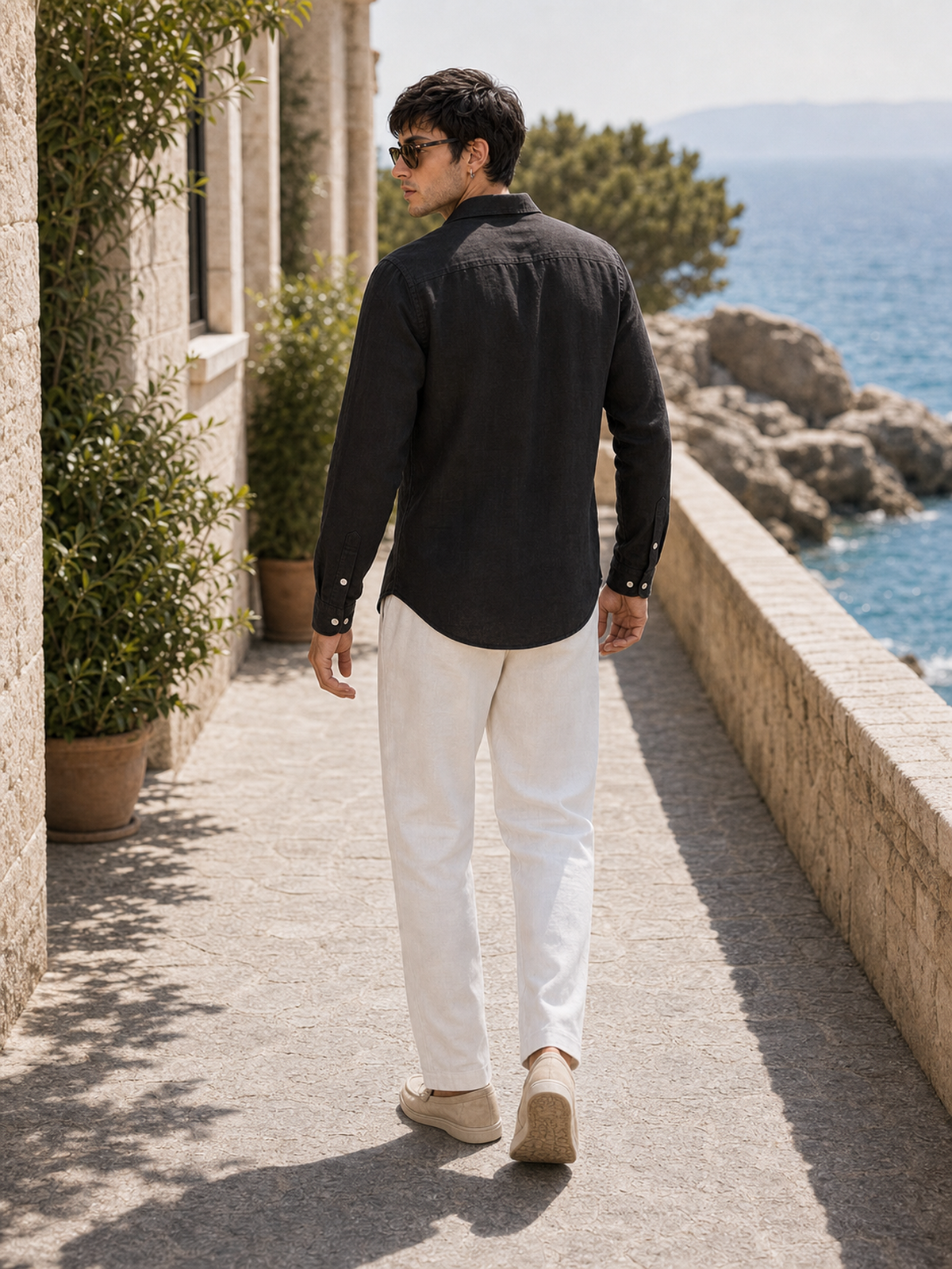 Classic Black LYOLEN™ Linen Shirt | Unisex Premium Linen-Lyocell Blend | Classy Vouge