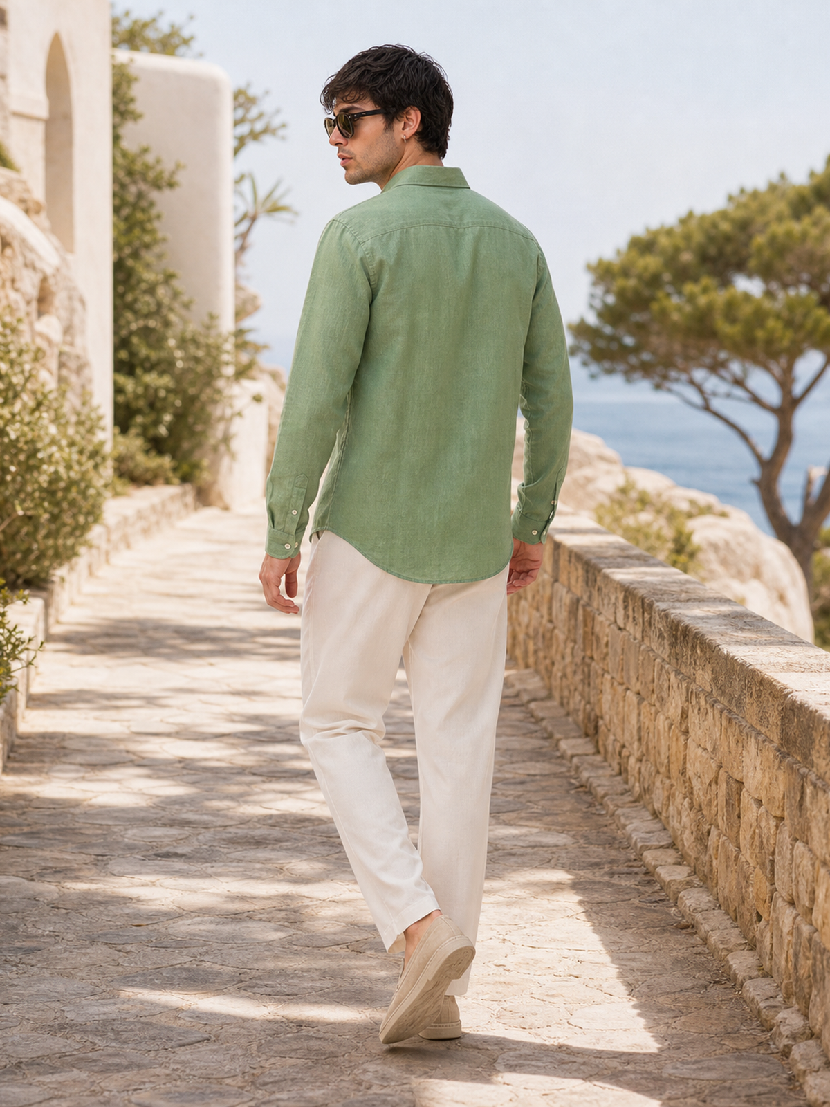 Sage Green LYOLEN™ Linen Shirt | Unisex Premium Linen-Lyocell Blend | Classy Vouge