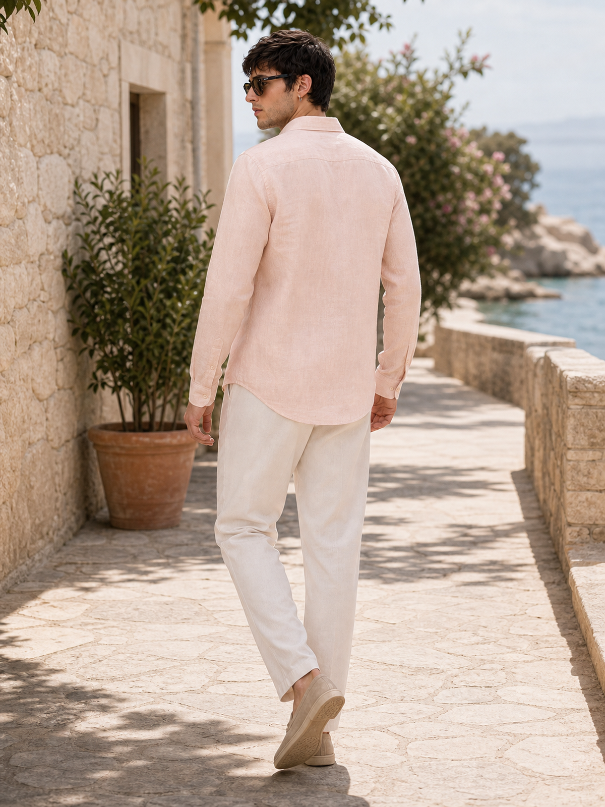 Blush Pink LYOLEN™ Linen Shirt | Unisex Premium Linen-Lyocell Blend | Classy Vouge