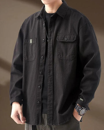 Casual Long Sleeve Shirt with Utility Pockets