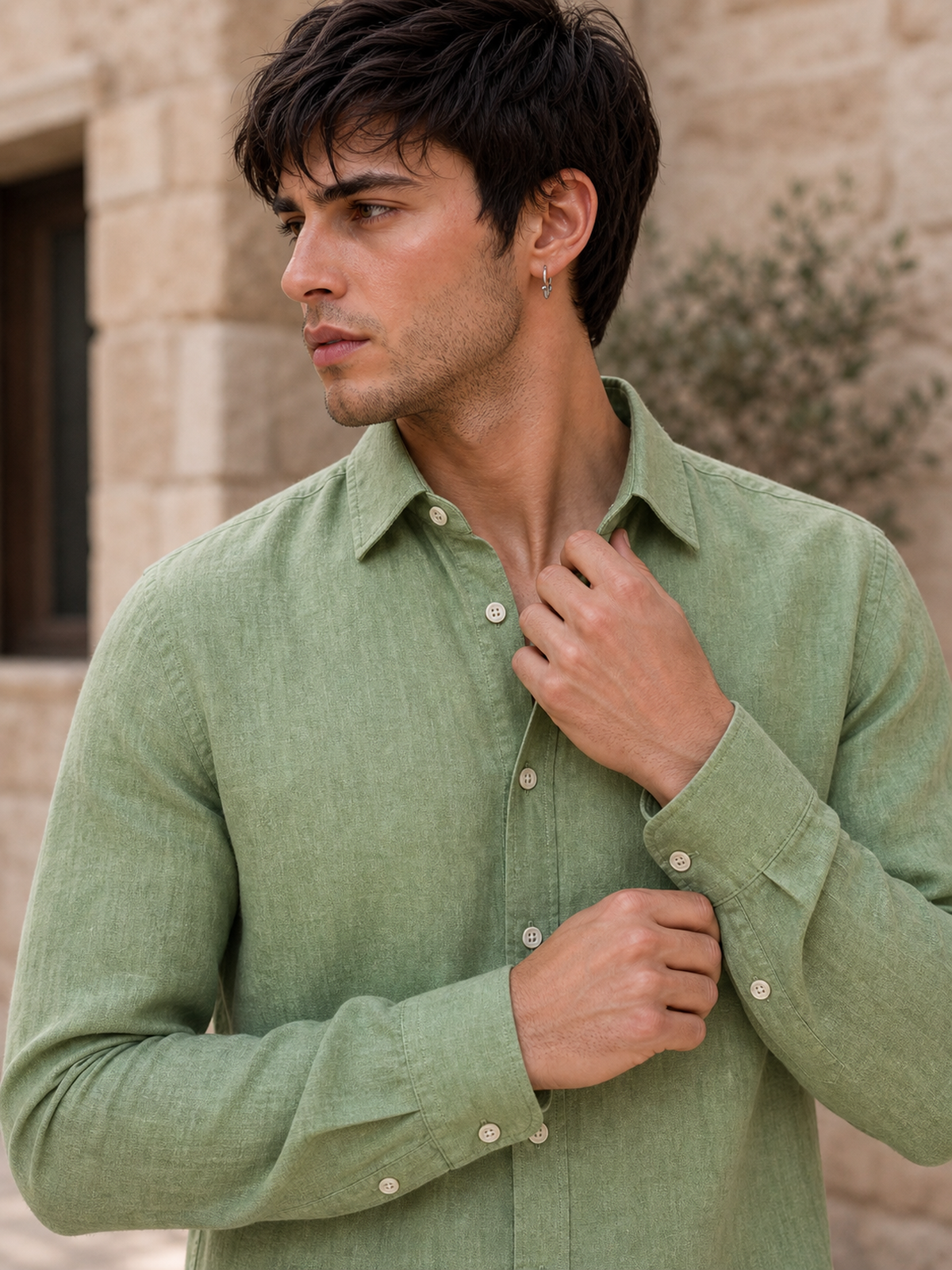 Mint Green LYOLEN™ Linen Shirt | Unisex Premium Linen-Lyocell Blend | Classy Vouge