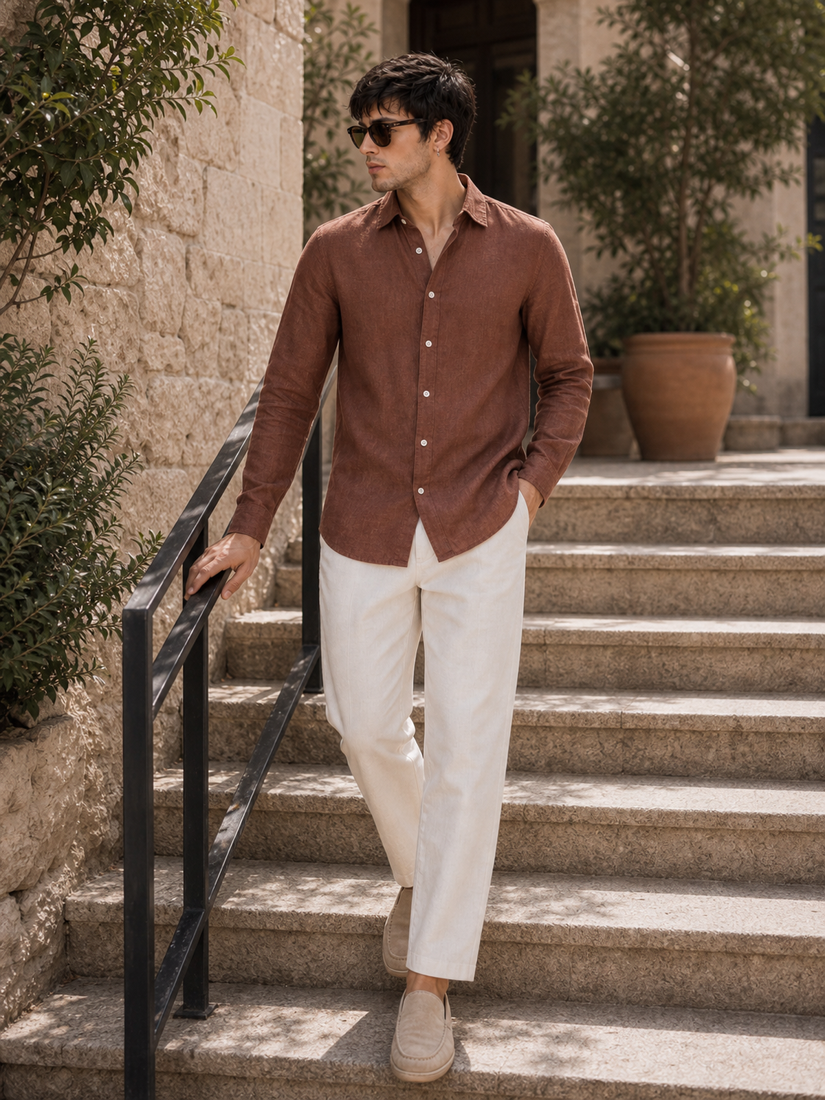 Coffee Brown LYOLEN™ Linen Shirt