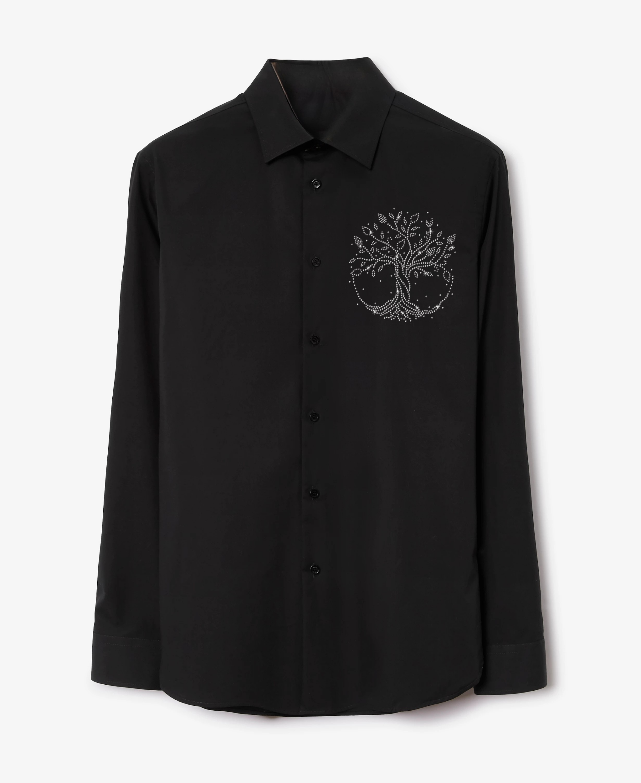 Men's Black Shirt with Abstract Tree of Life Print