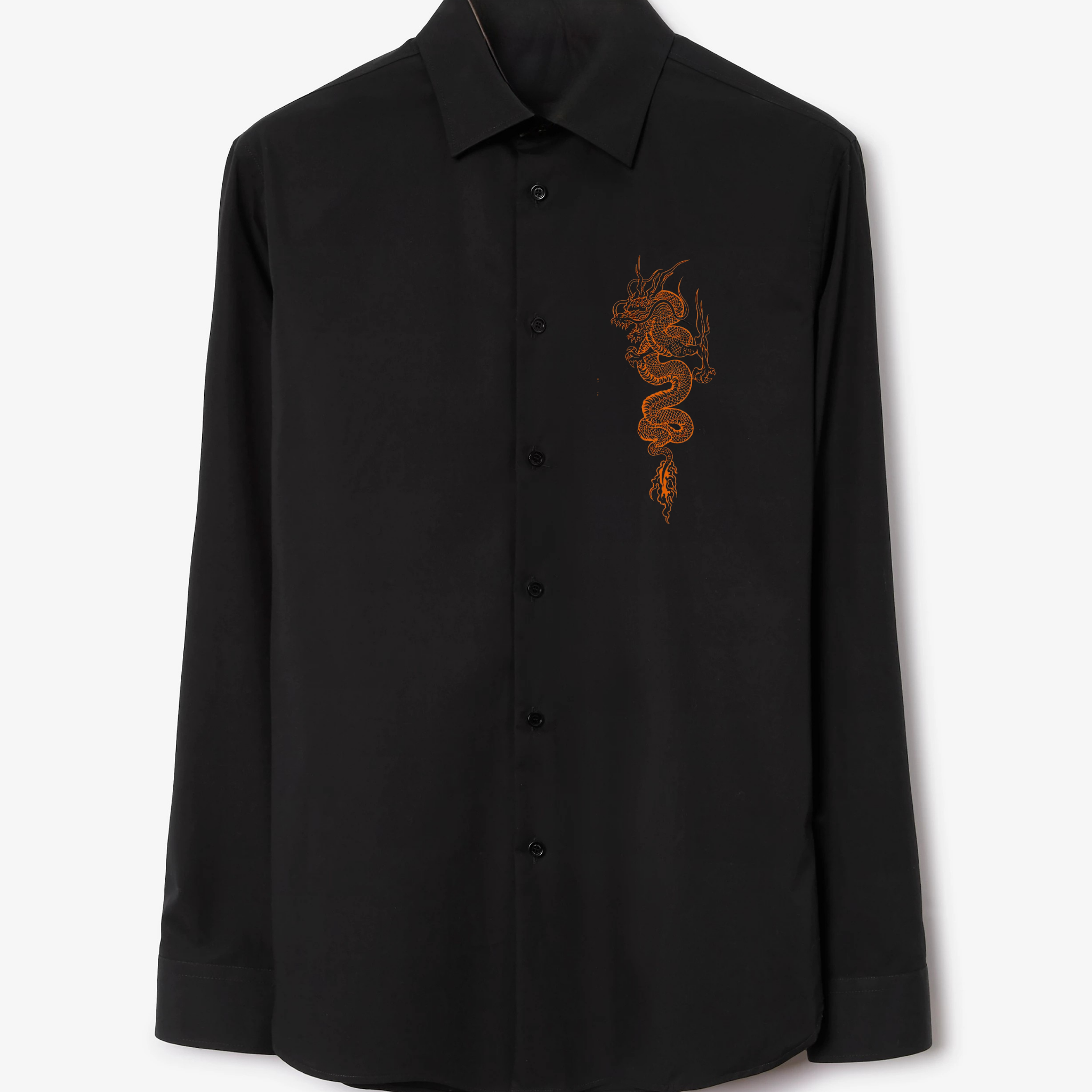 Men's Black Shirt with Fiery Orange Dragon Print (BUY 1 GET 1 FREE)