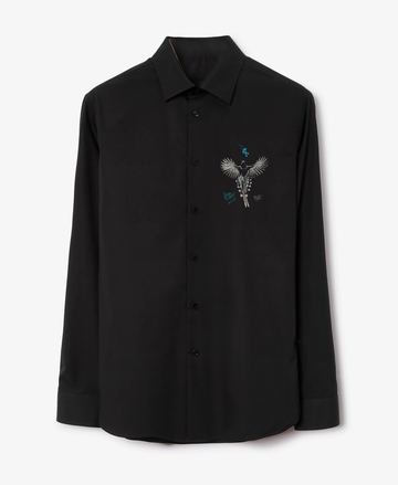 Men's Black Shirt with Winged Spirit and Butterfly Print (BUY 1 GET 1 FREE)