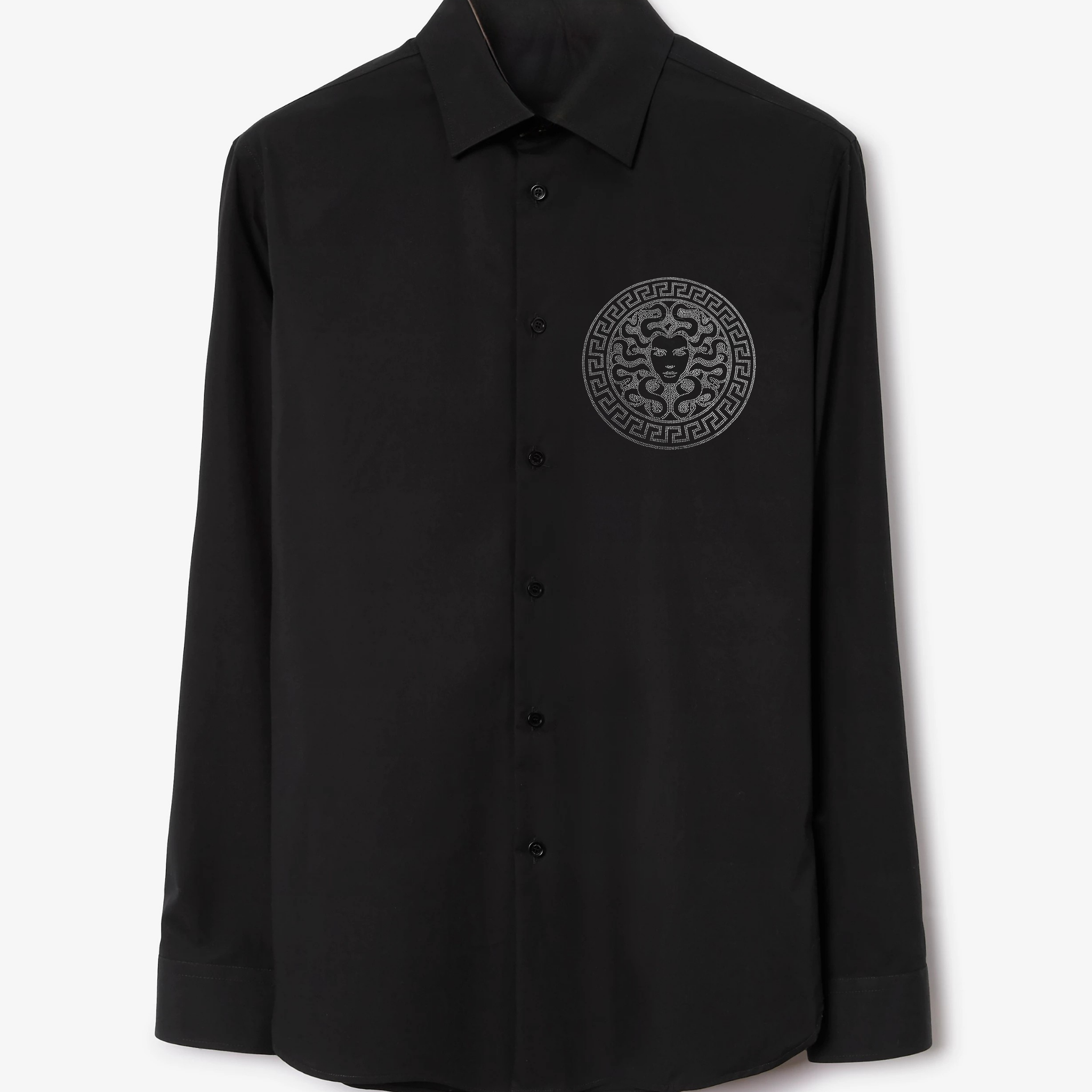 Men’s Black Luxury Embroidered Medusa Dress Shirt (BUY 1 GET 1 FREE)