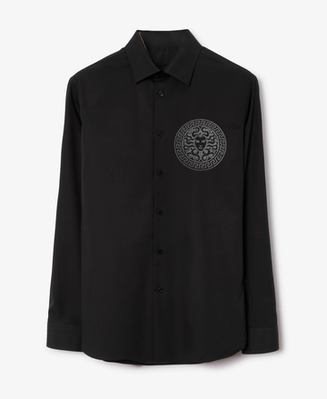 Men’s Black Luxury Embroidered Medusa Dress Shirt (BUY 1 GET 1 FREE)