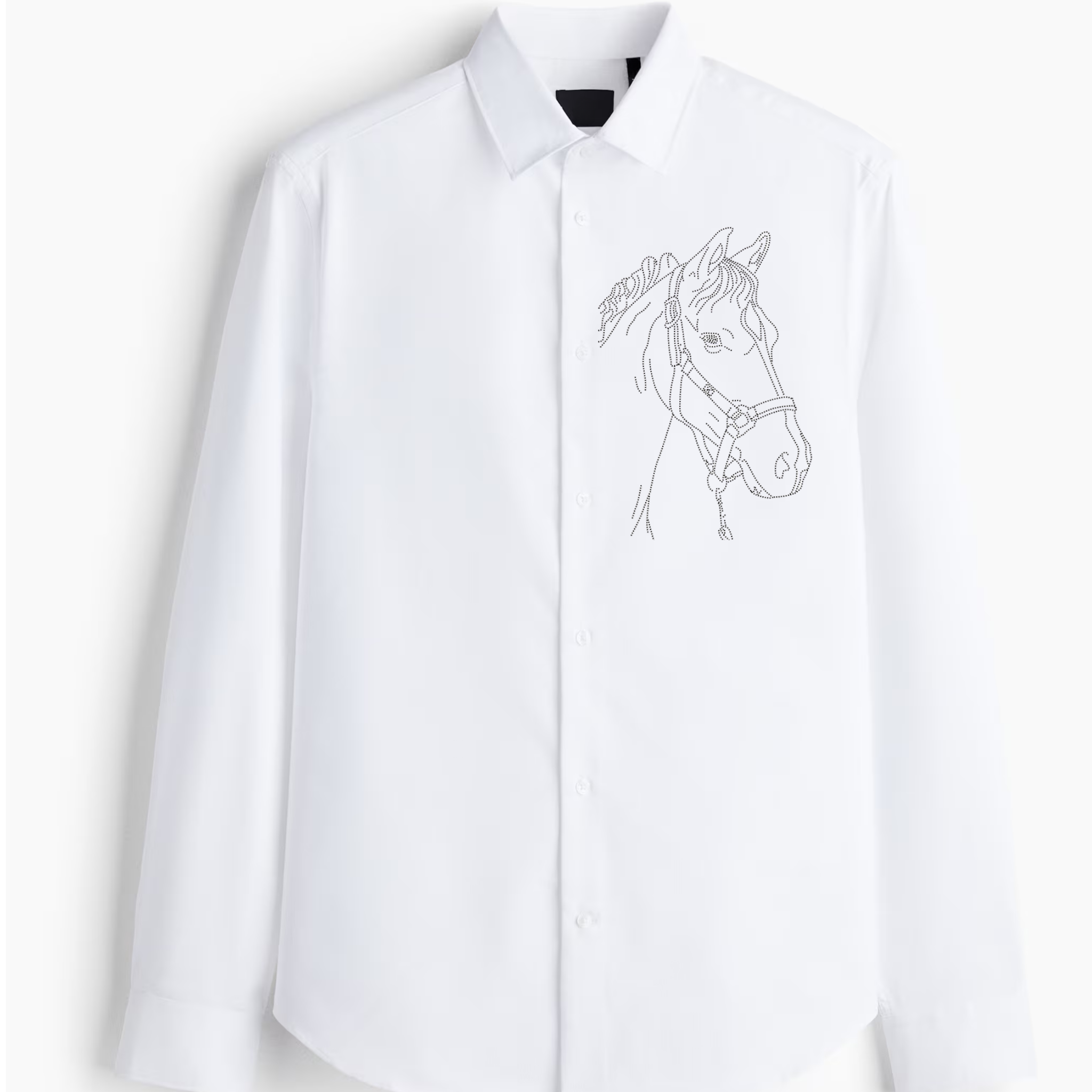 Men's White Button-Up Shirt with Horse Head Design (BUY 1 GET 1 FREE)