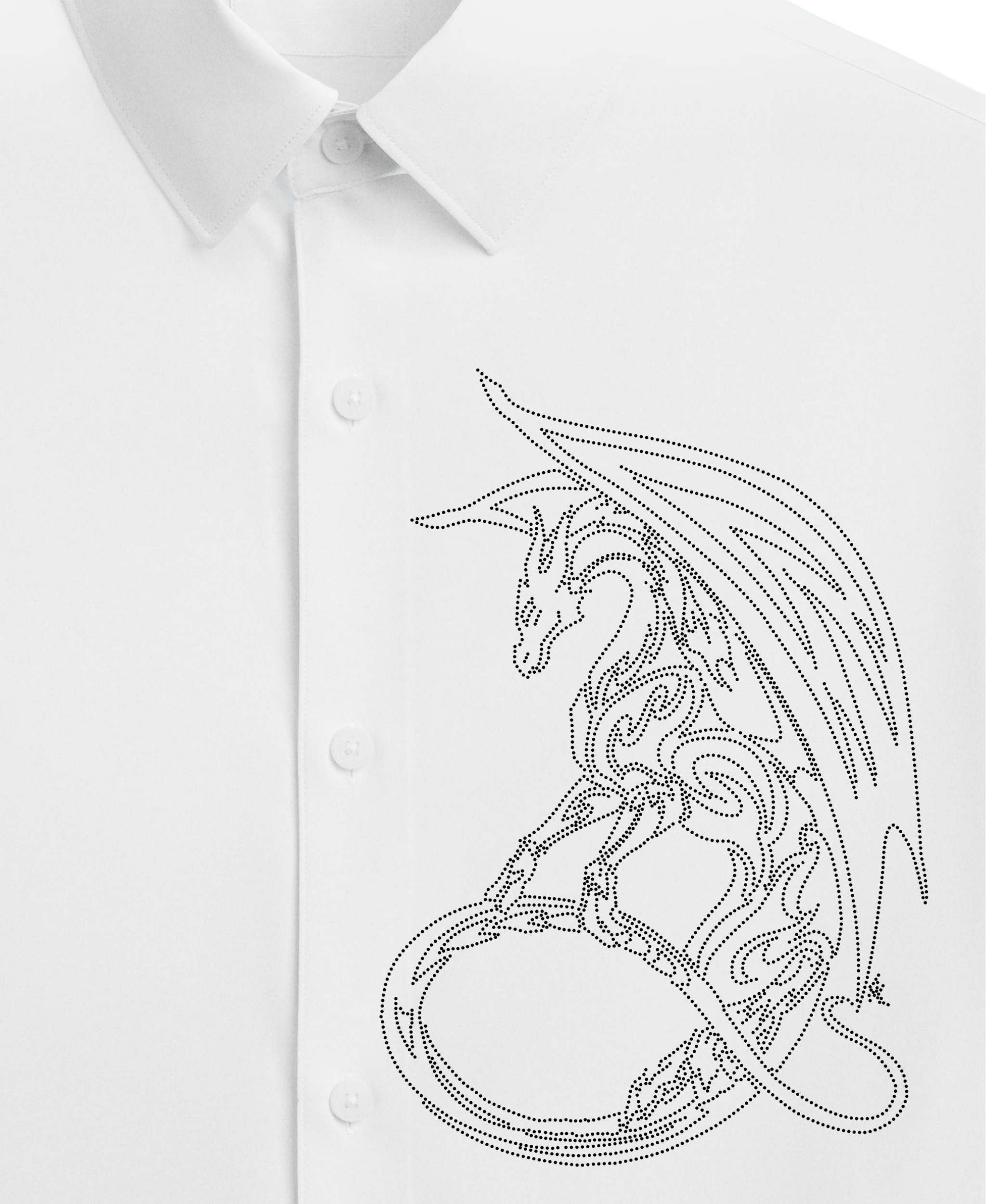 Men's White Shirt with Dragon Graphic Design