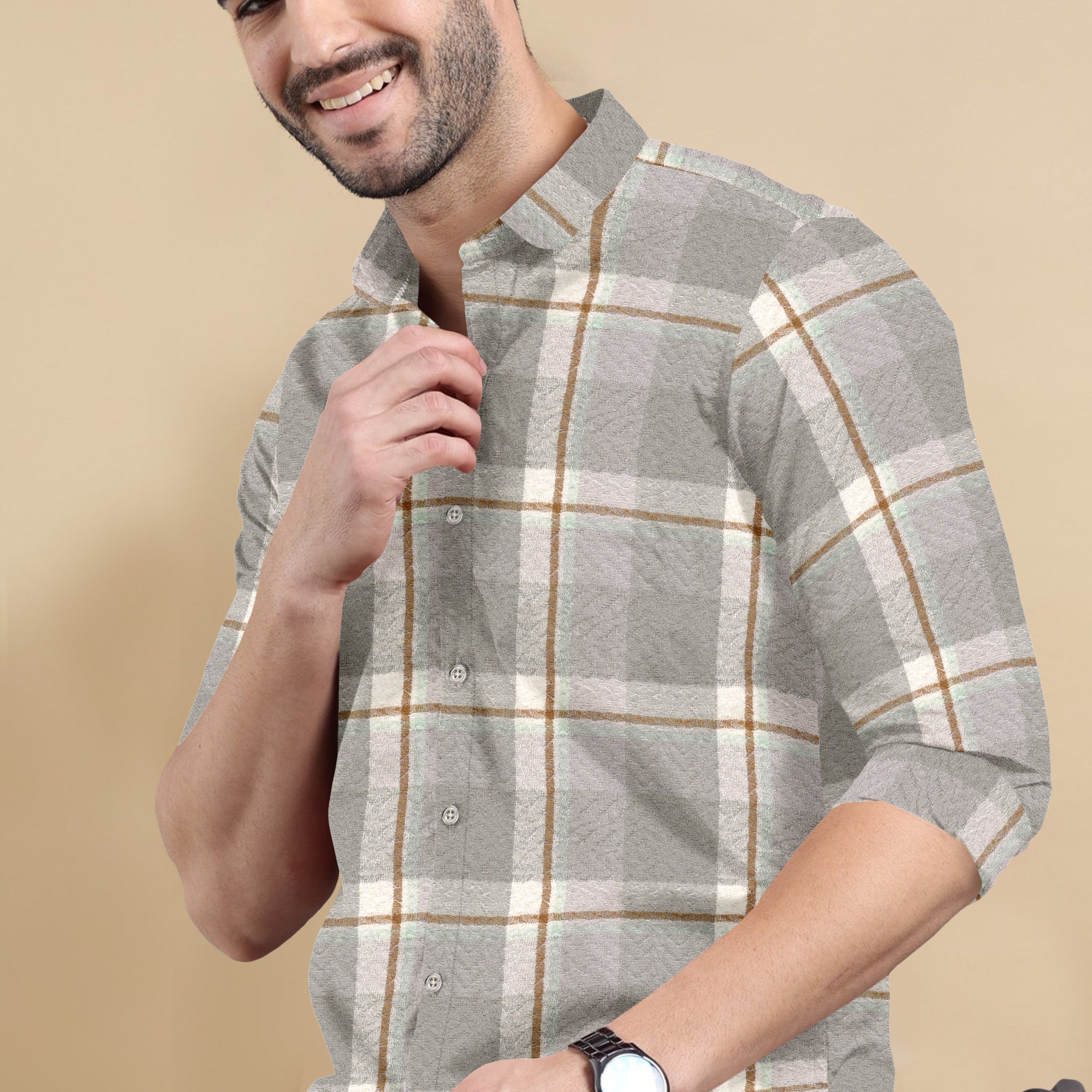 VistaChecks Cotton-Linen Shirt