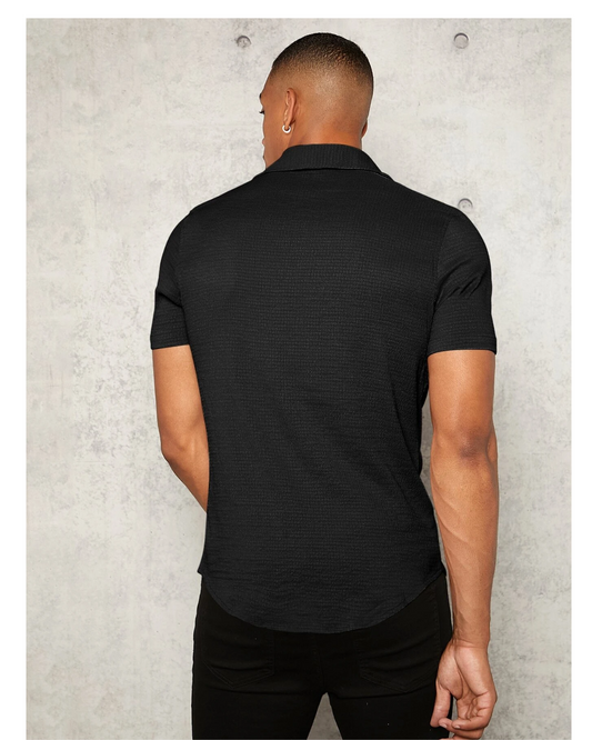 Steele Black Seersucker  Shirt