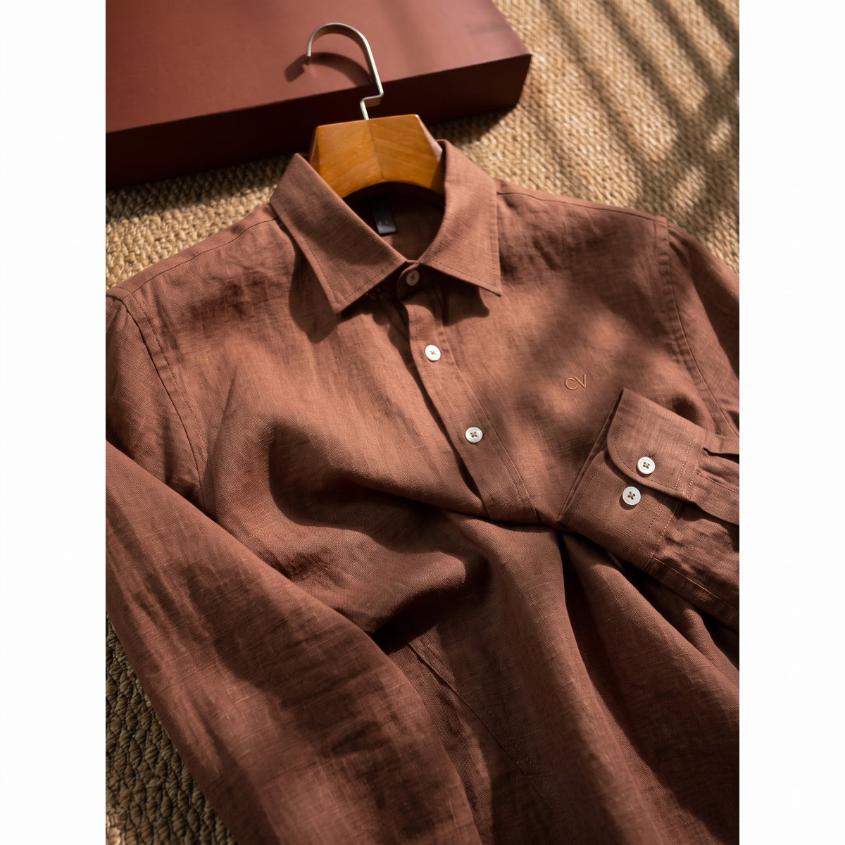 Men's Coffee Brown LYOLEN™ Linen Shirt