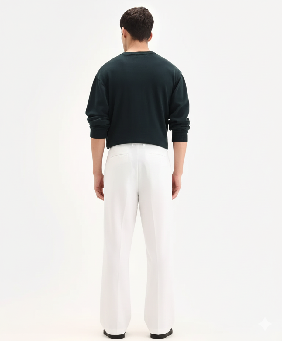 Flying Birds Embroidered Relaxed-Fit Trousers