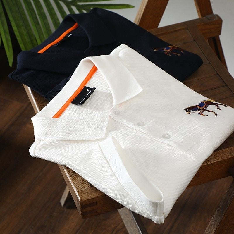 Elegant Horse-Embroidered Polo Shirts