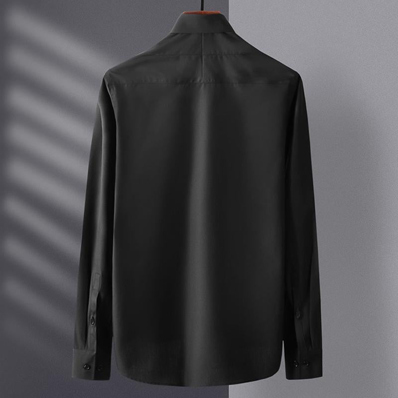 Men’s Long-Sleeve Samurai Warrior Shirt with Lunar Emblem Print