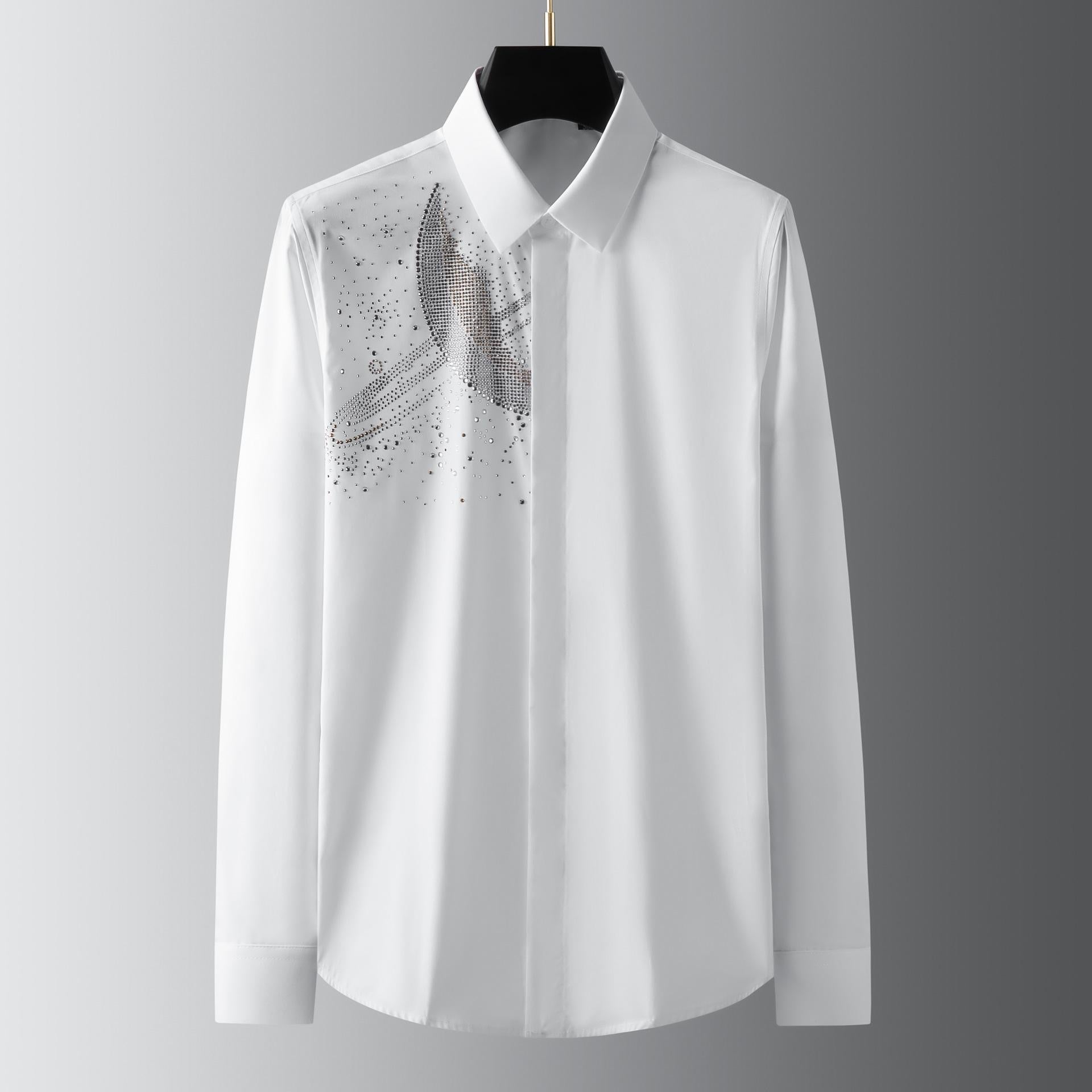 Midnight Saturn Crystal Embellished Shirt